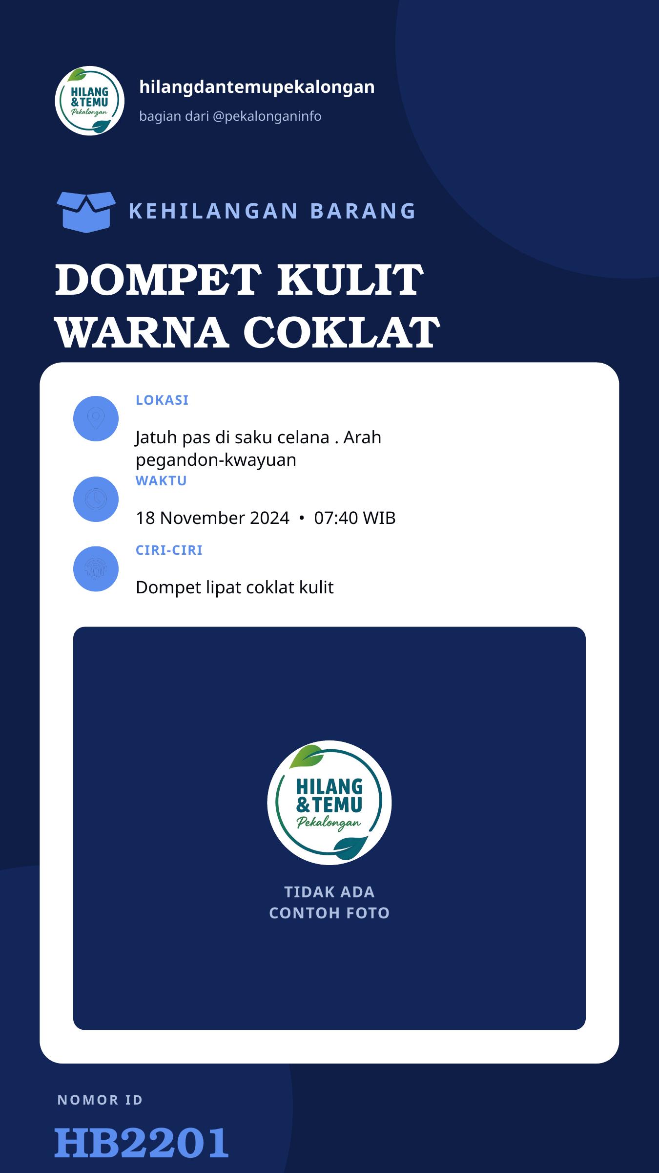 Story 9:16 laporan DOMPET KULIT WARNA COKLAT