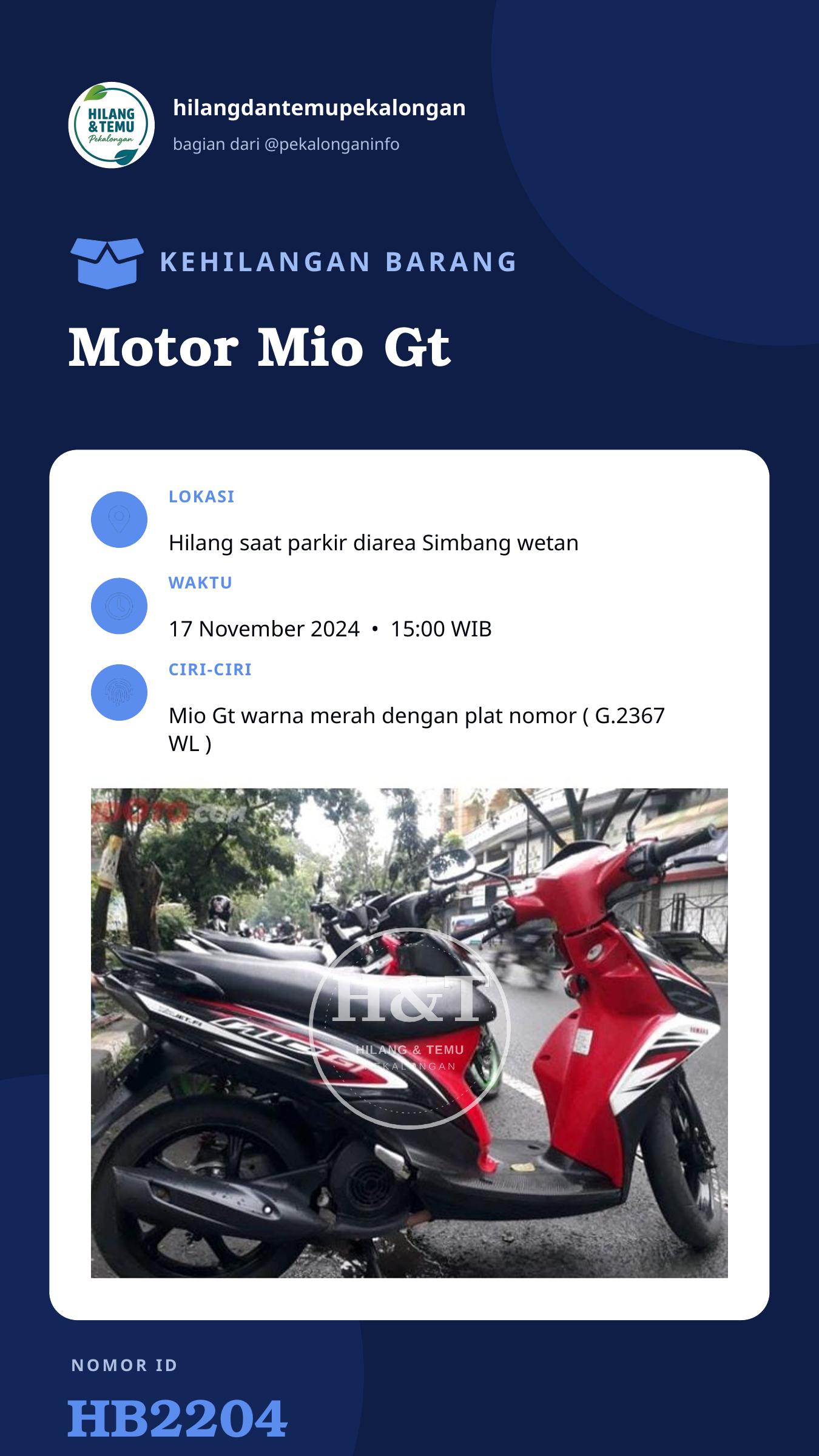 Story 9:16 laporan Motor Mio Gt
