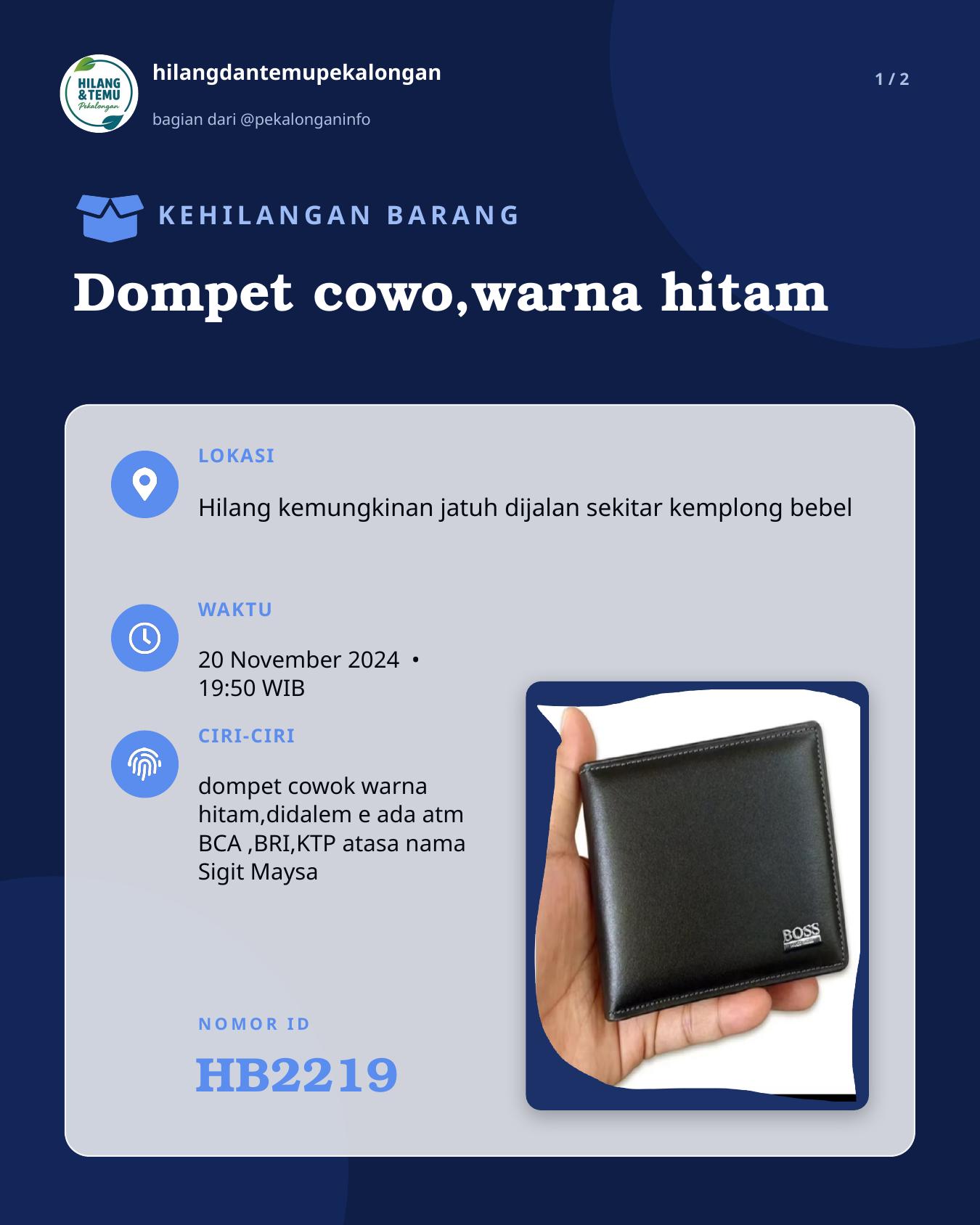 Slide 1 laporan Dompet cowo,warna hitam