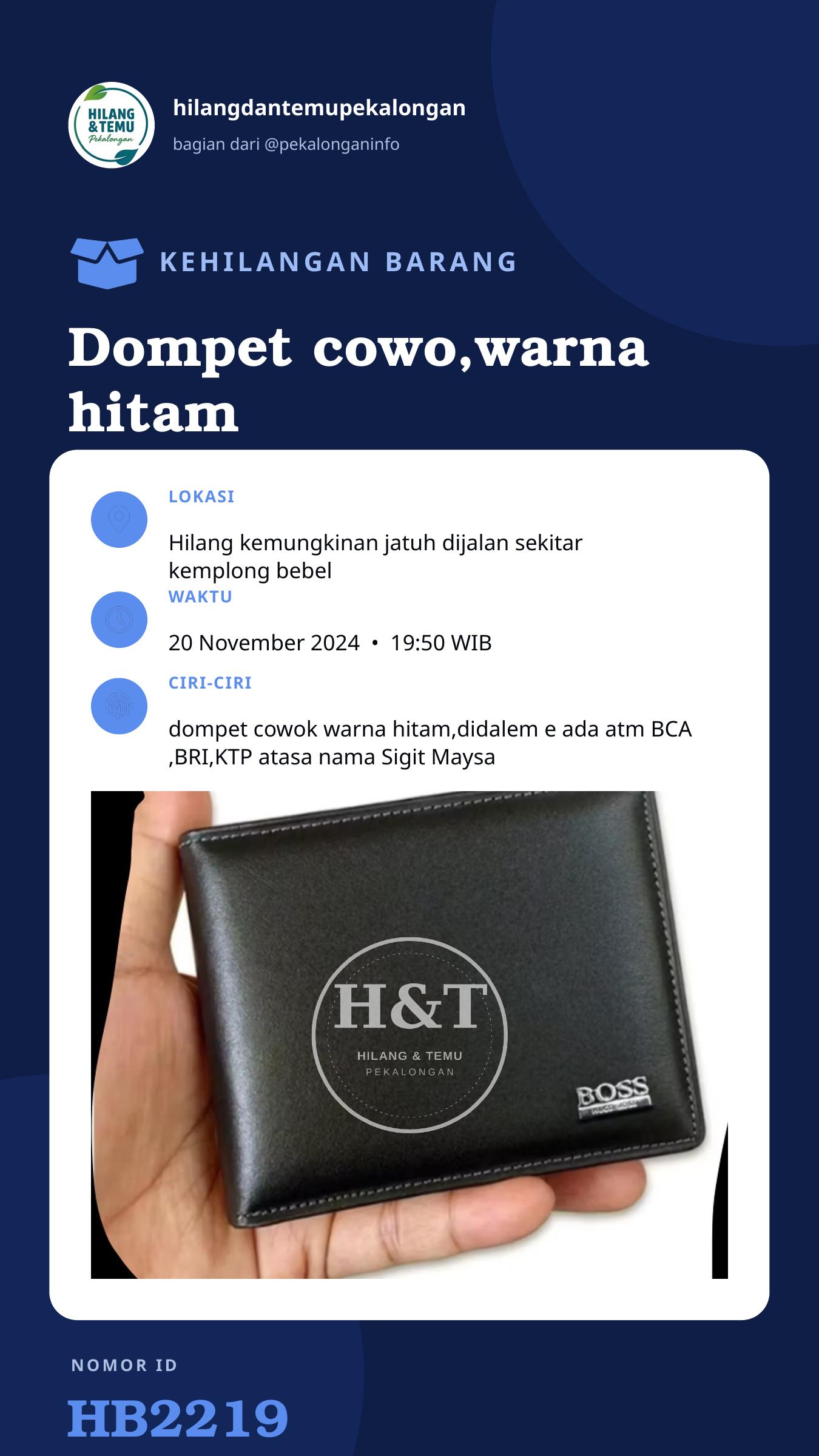 Story 9:16 laporan Dompet cowo,warna hitam