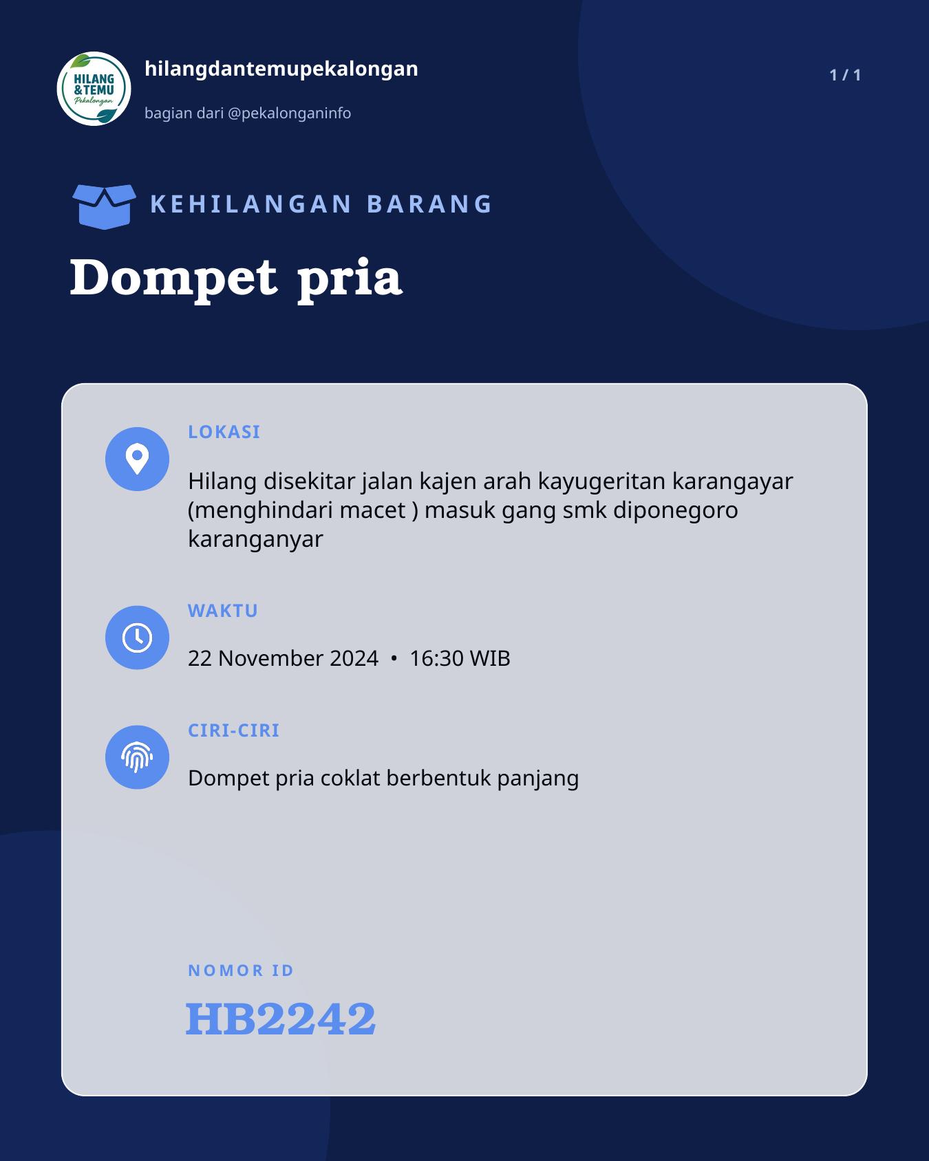 Slide laporan Dompet pria (HB2242)