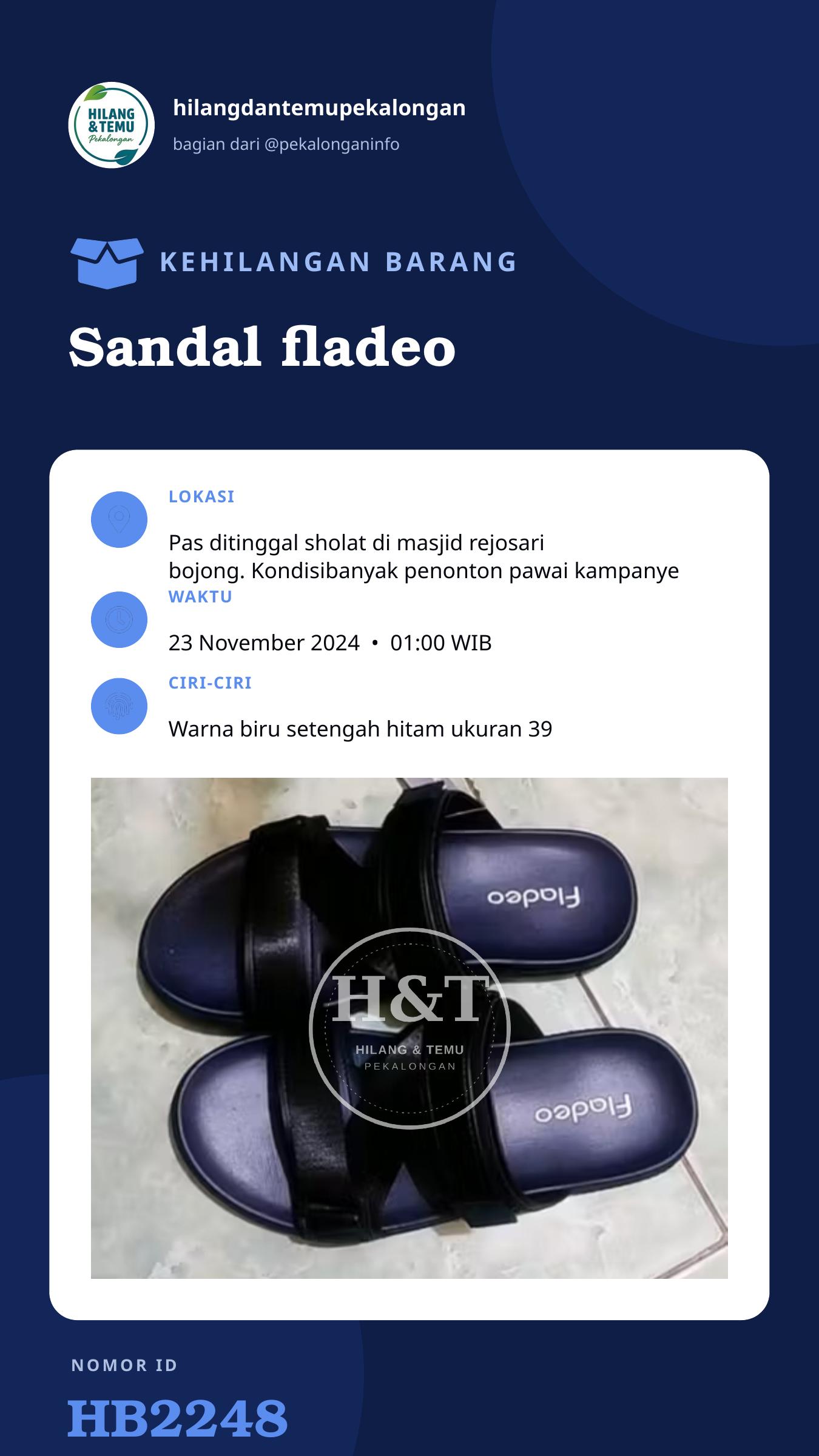 Story 9:16 laporan Sandal fladeo