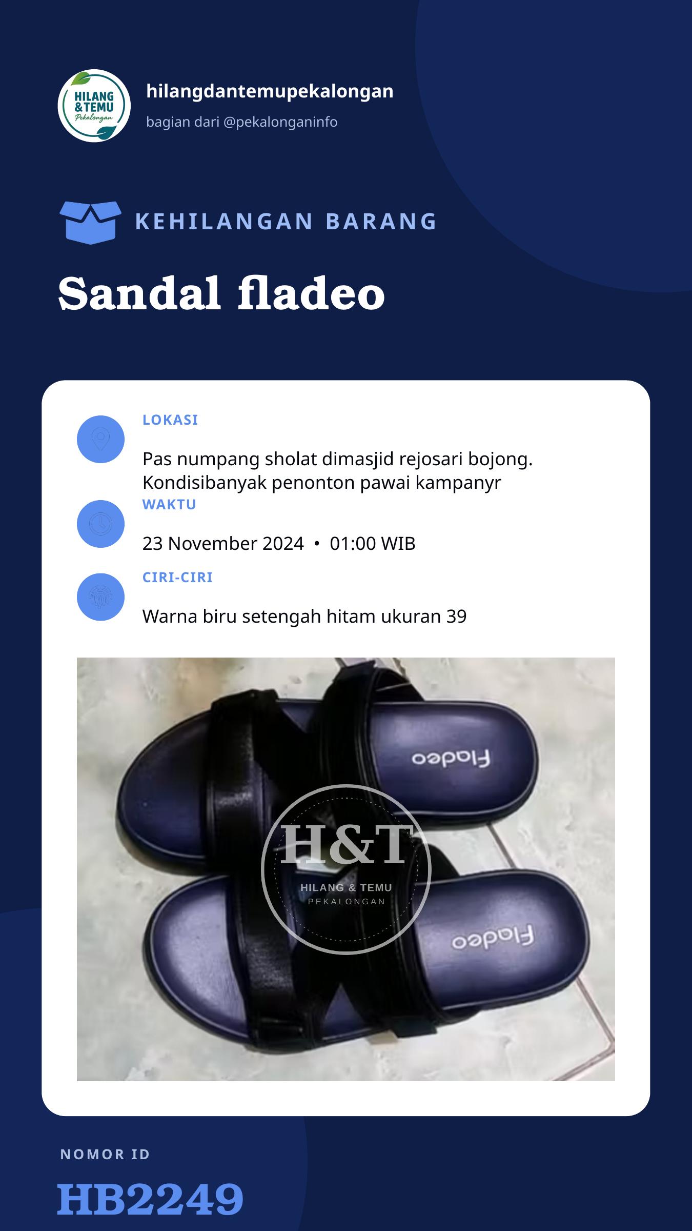 Story 9:16 laporan Sandal fladeo