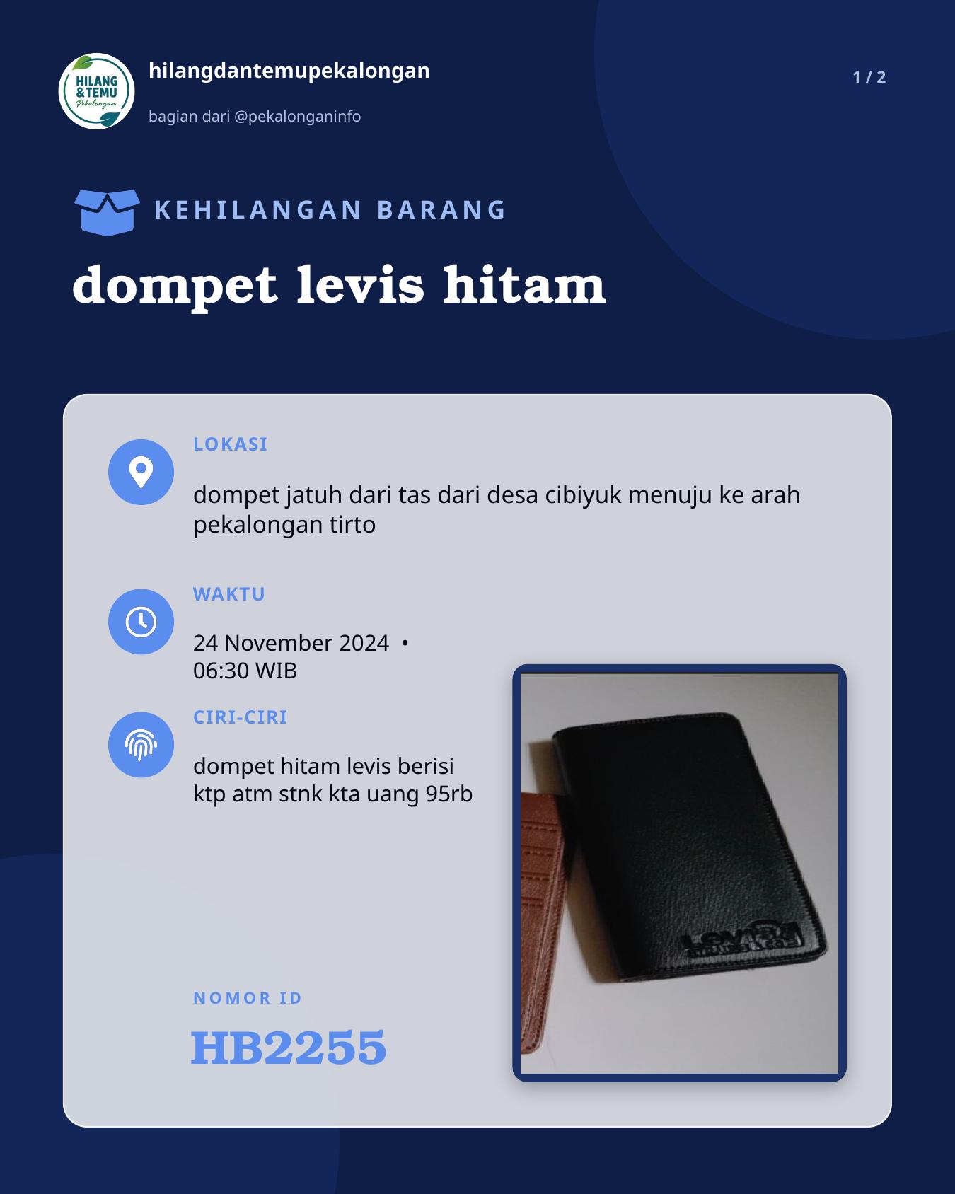 Slide 1 laporan dompet levis hitam