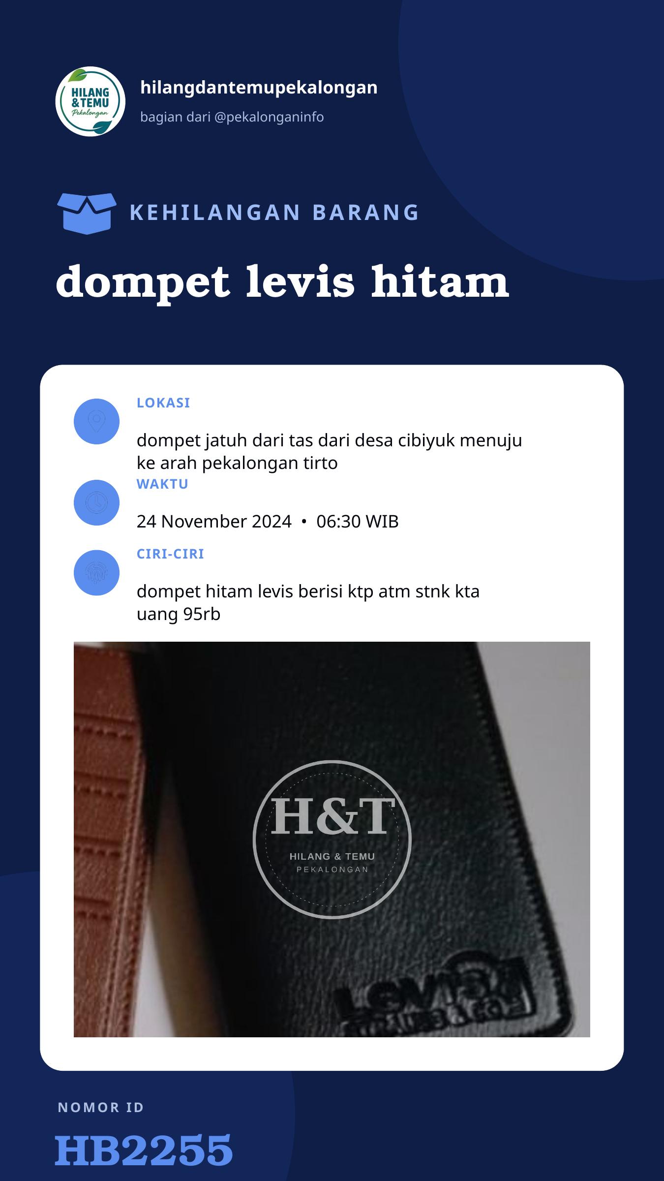 Story 9:16 laporan dompet levis hitam