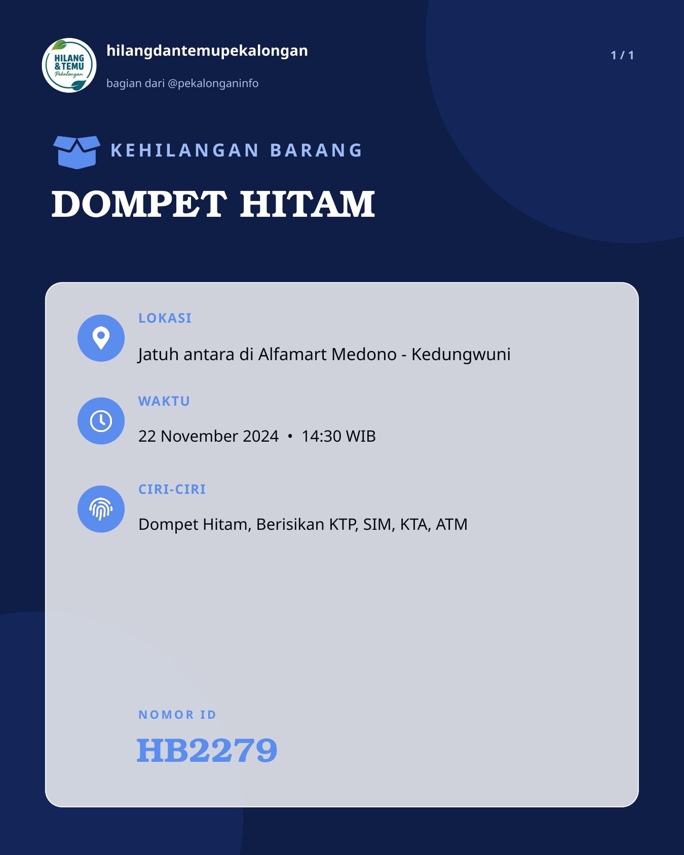 Slide laporan DOMPET HITAM (HB2279)