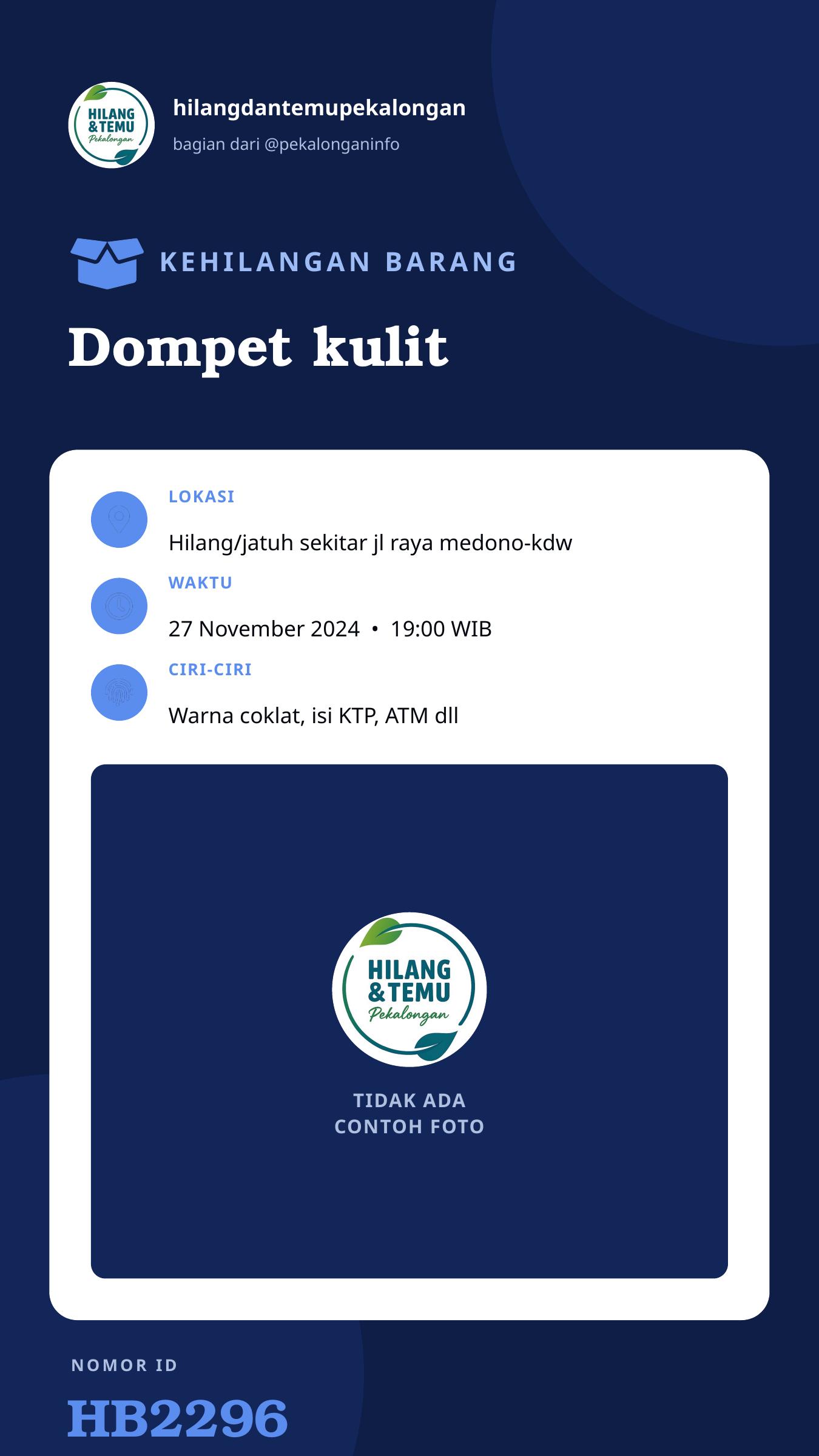 Story 9:16 laporan Dompet kulit