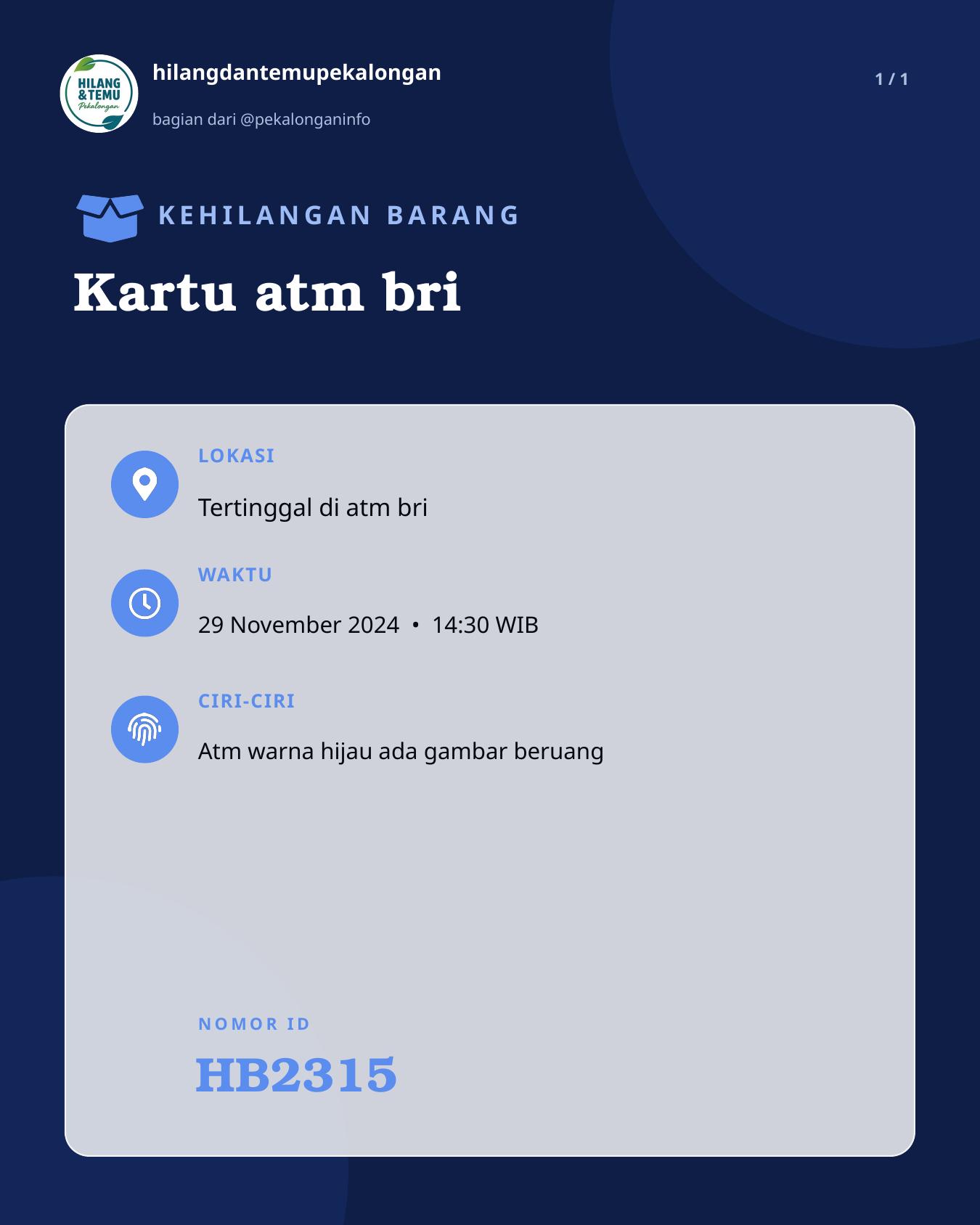 Slide laporan Kartu atm bri (HB2315)