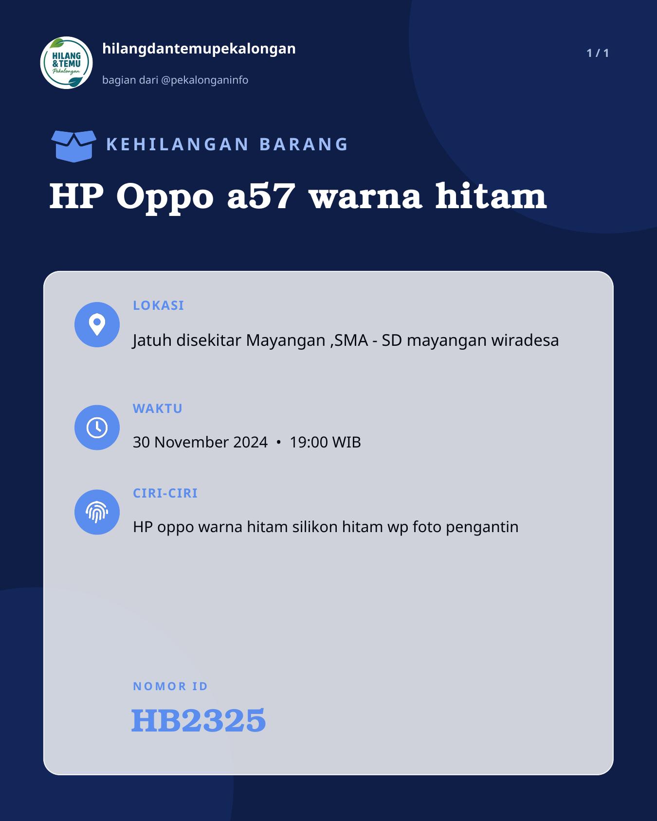 Slide laporan HP Oppo a57 warna hitam (HB2325)
