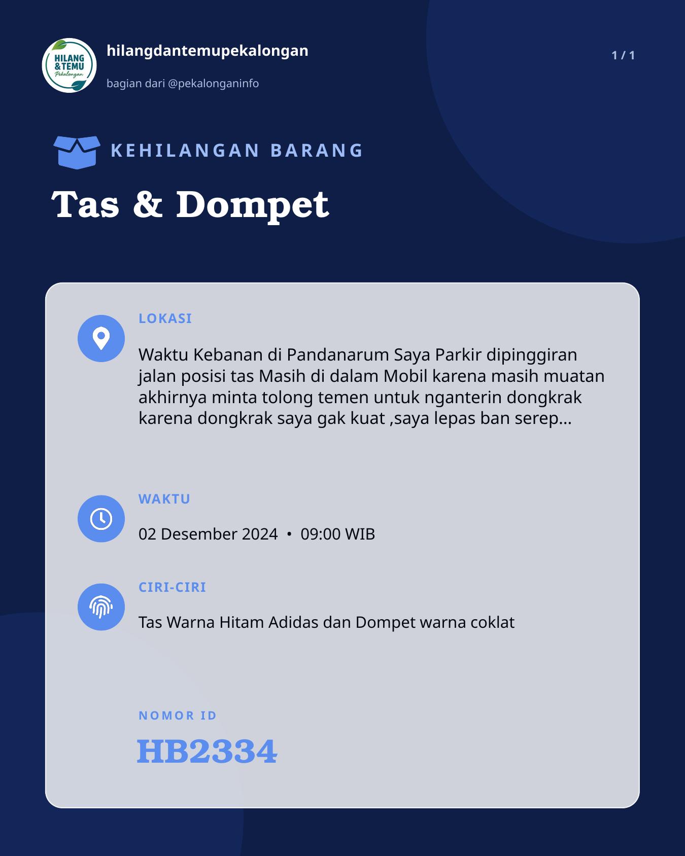 Slide laporan Tas & Dompet (HB2334)
