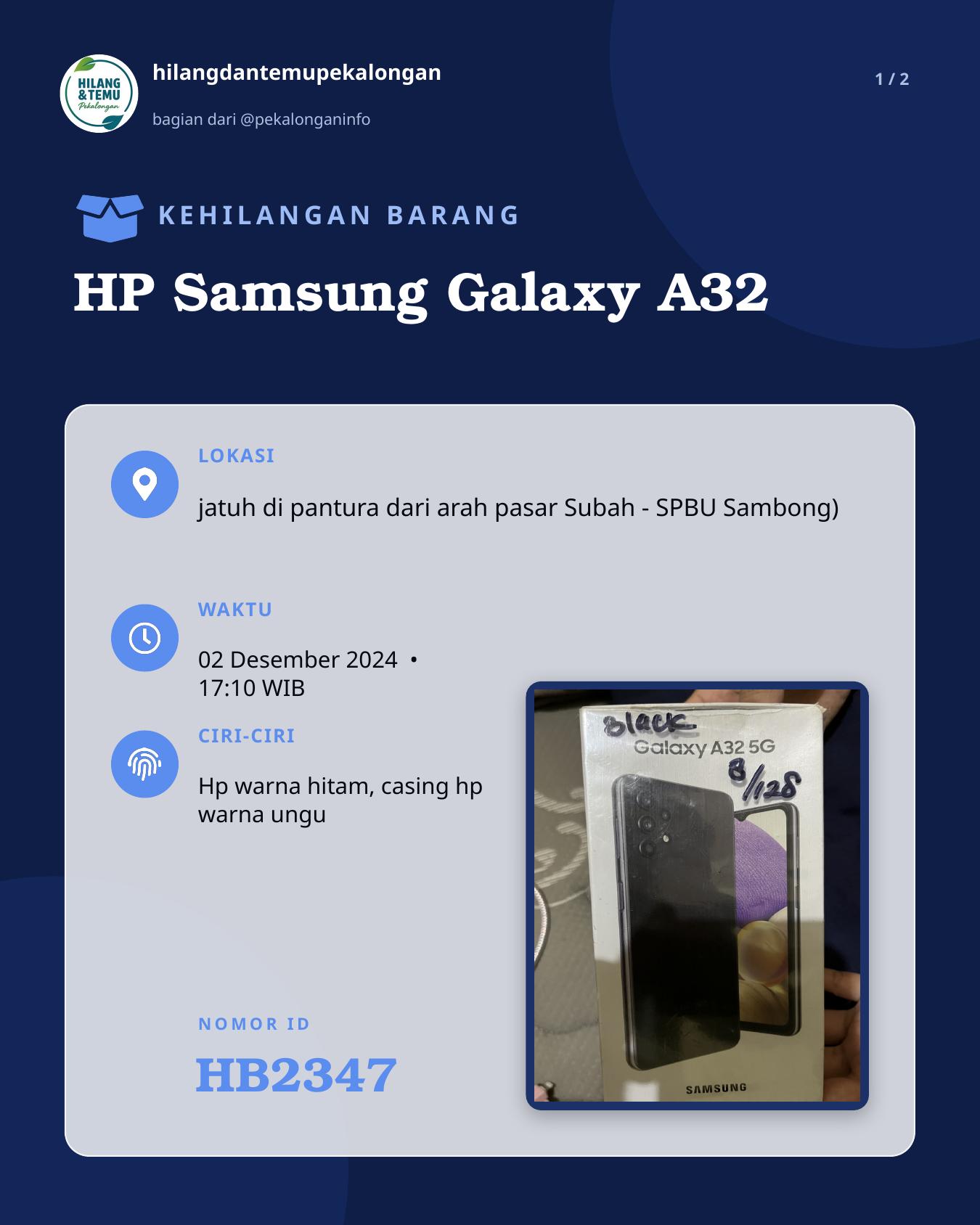 Slide 1 laporan HP Samsung Galaxy A32