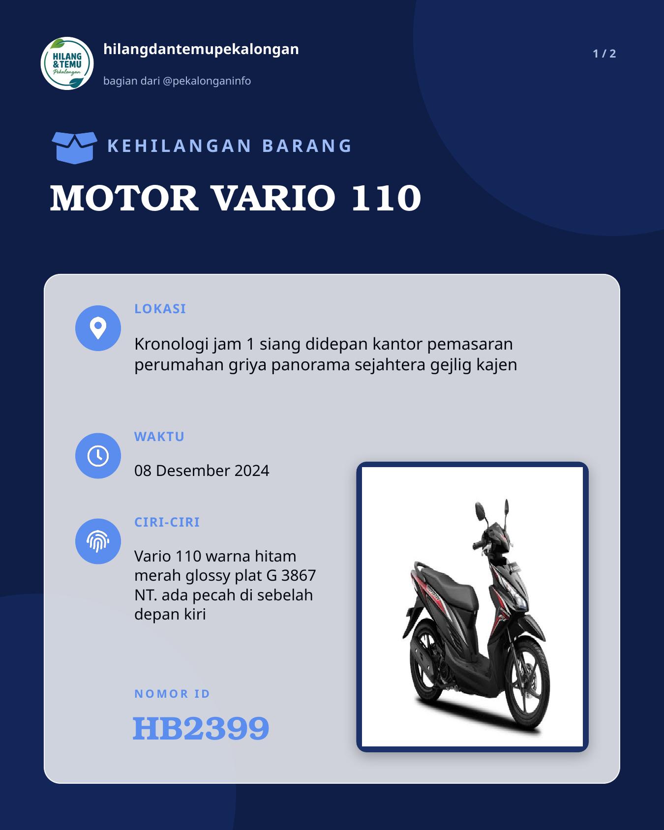 Slide 1 laporan MOTOR VARIO 110