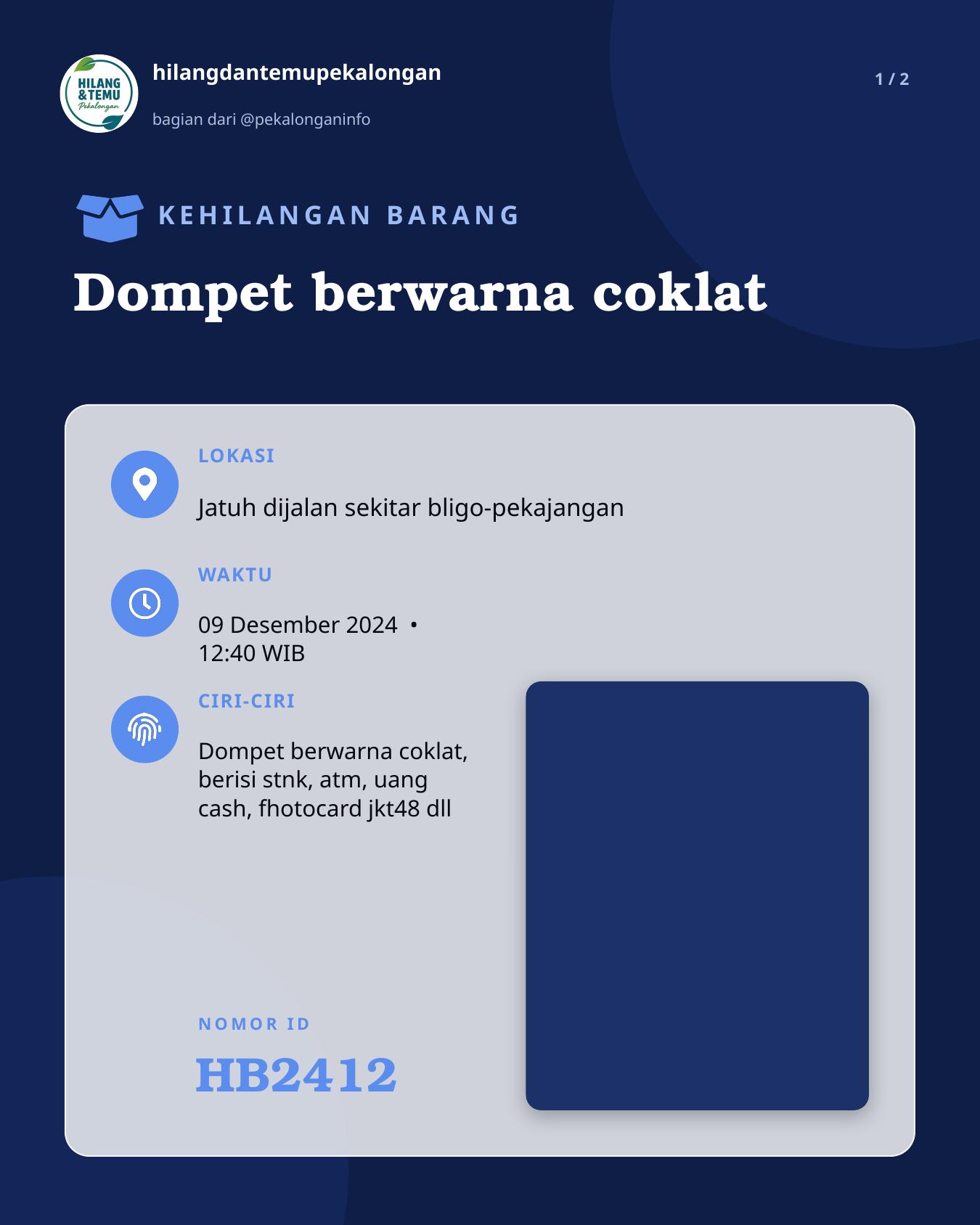 Slide 1 laporan Dompet berwarna coklat