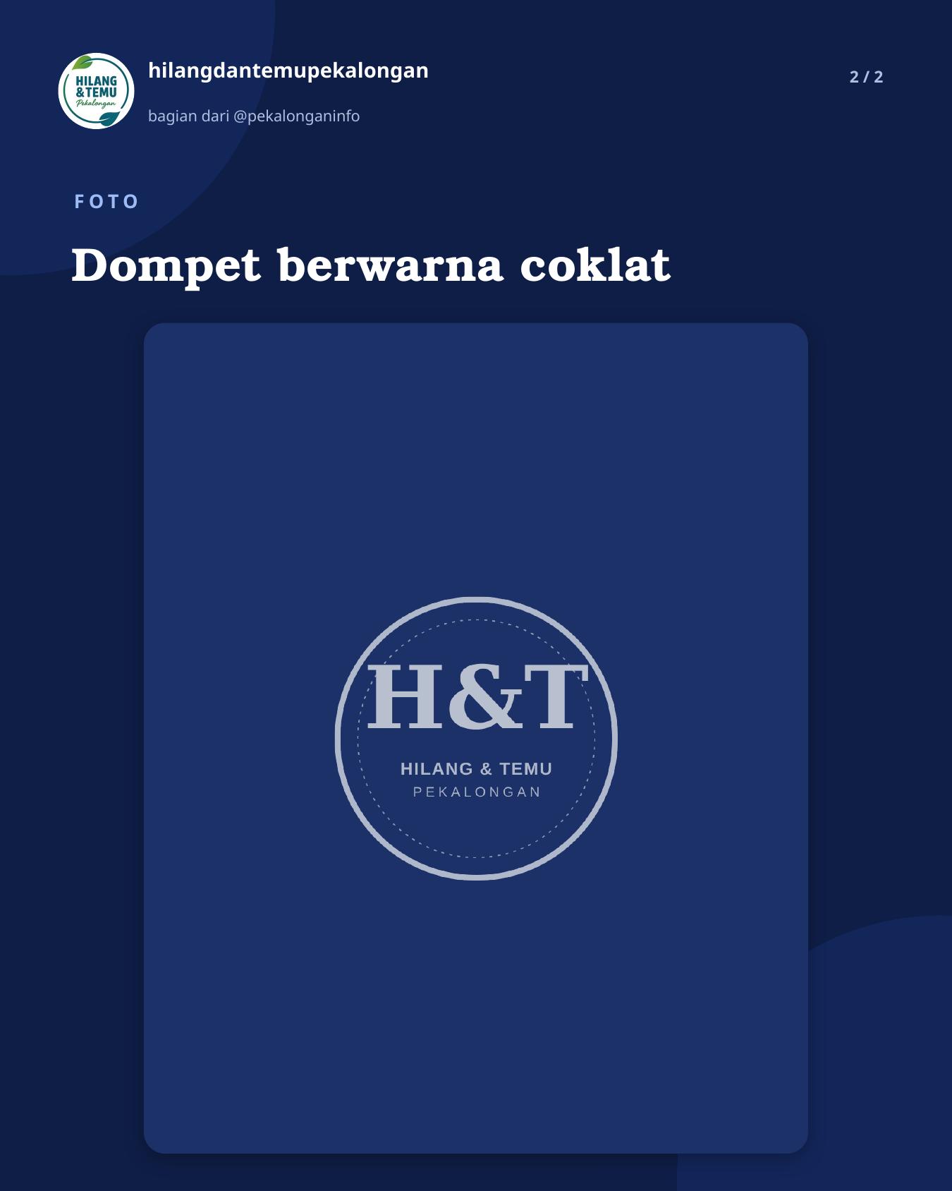 Slide 2 laporan Dompet berwarna coklat