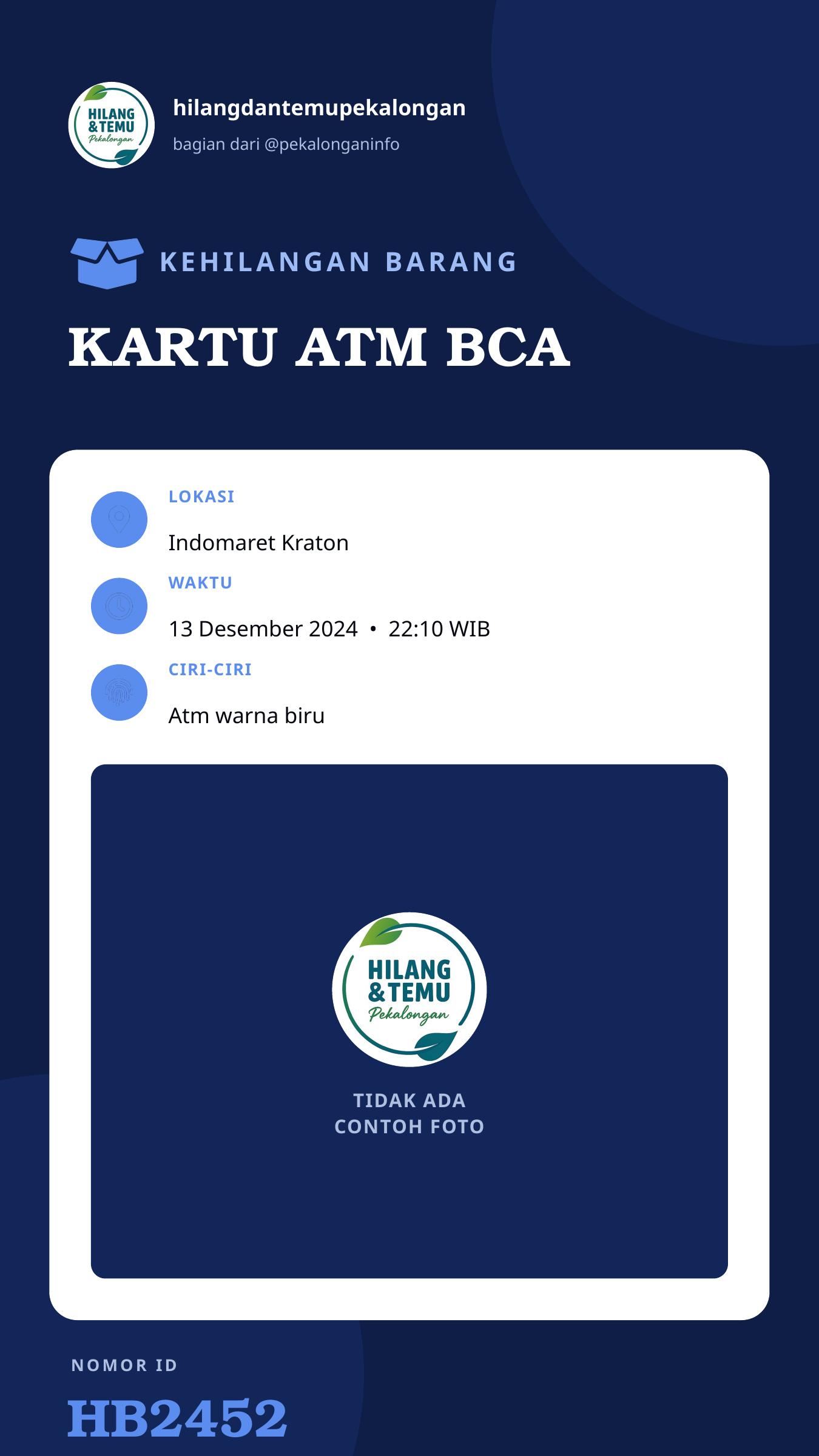 Story 9:16 laporan KARTU ATM BCA