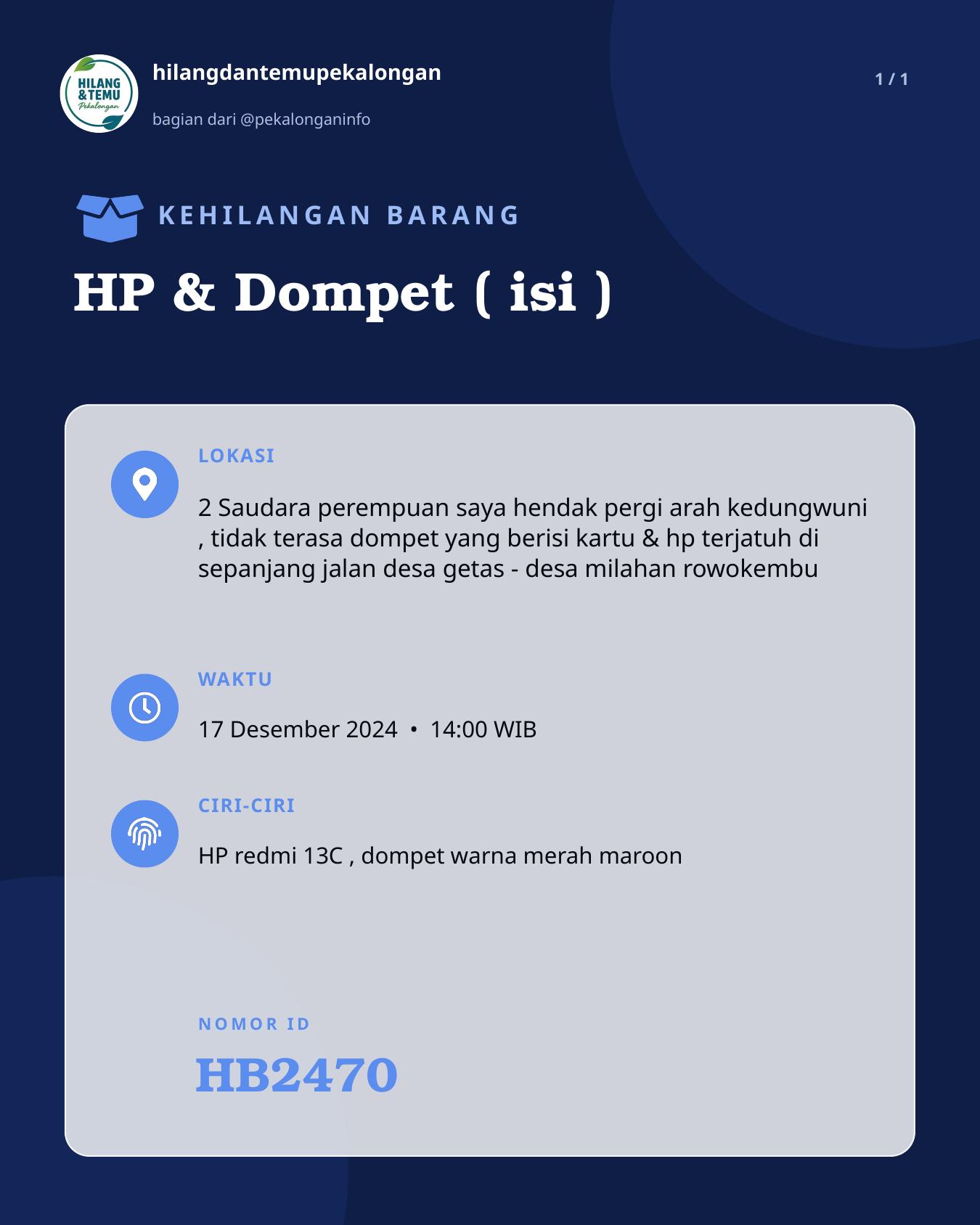 Slide laporan HP & Dompet ( isi ) (HB2470)