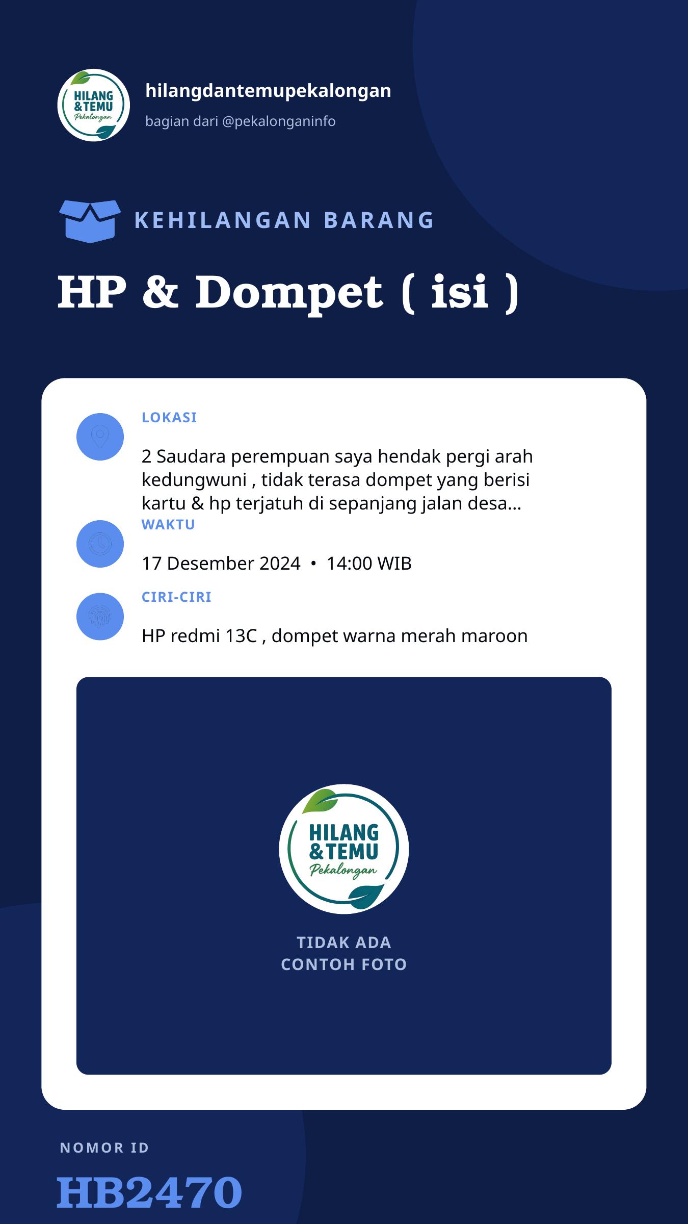 Story 9:16 laporan HP & Dompet ( isi )