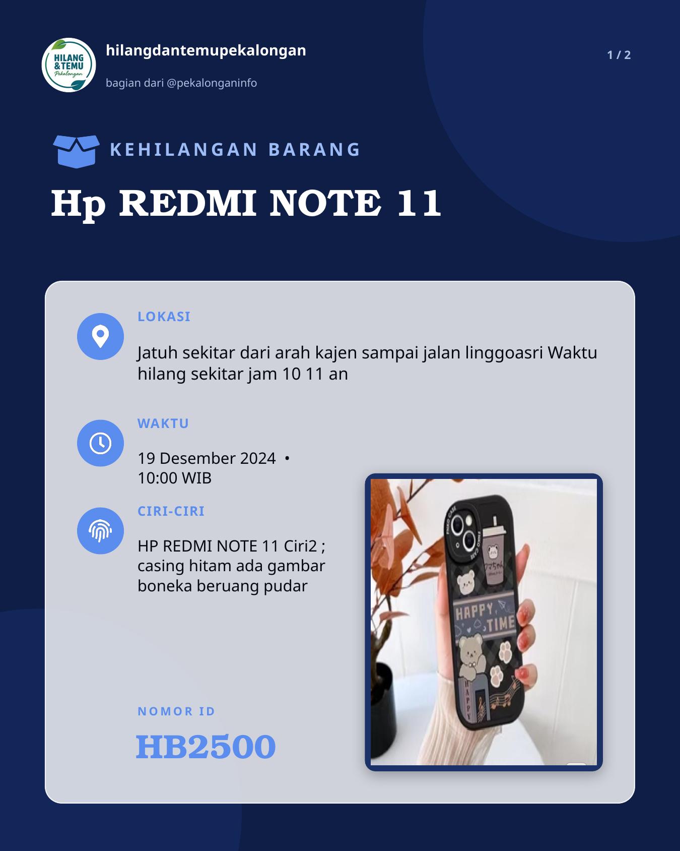 Slide 1 laporan Hp REDMI NOTE 11