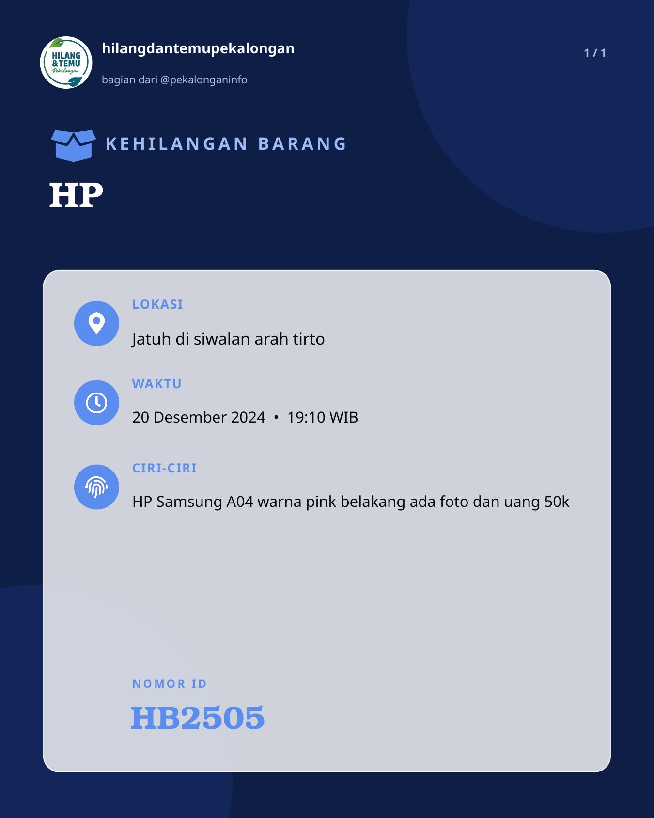Slide laporan HP (HB2505)