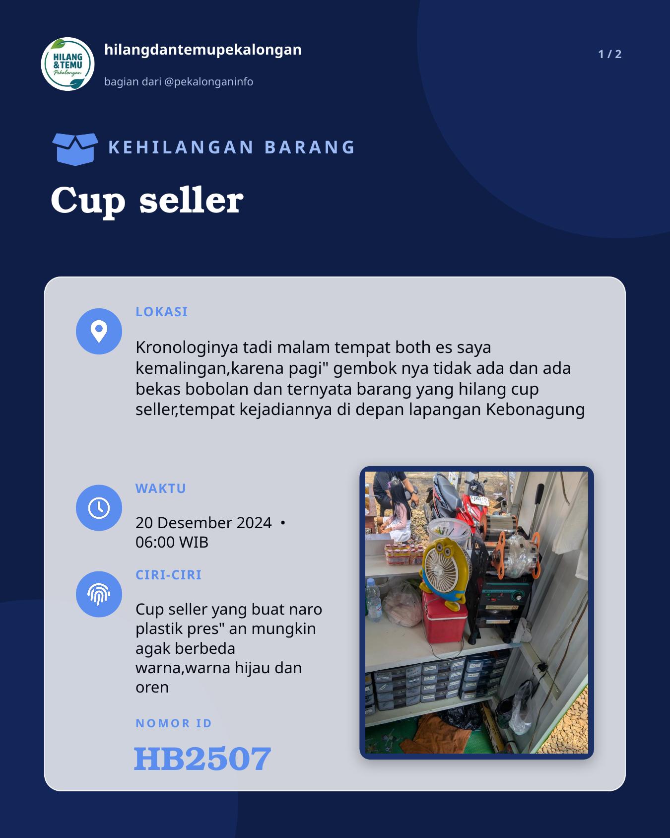 Slide 1 laporan Cup seller