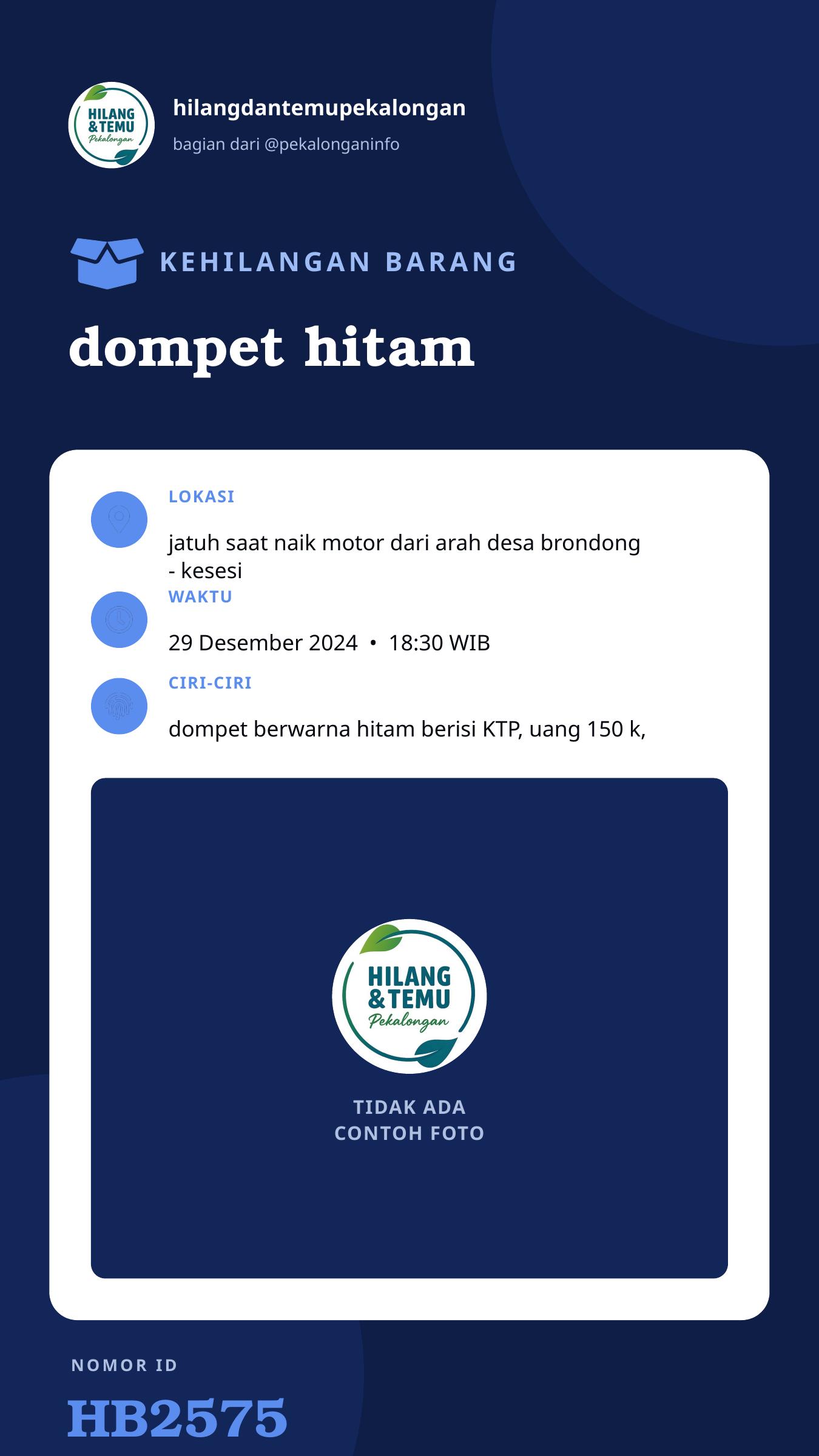 Story 9:16 laporan dompet hitam