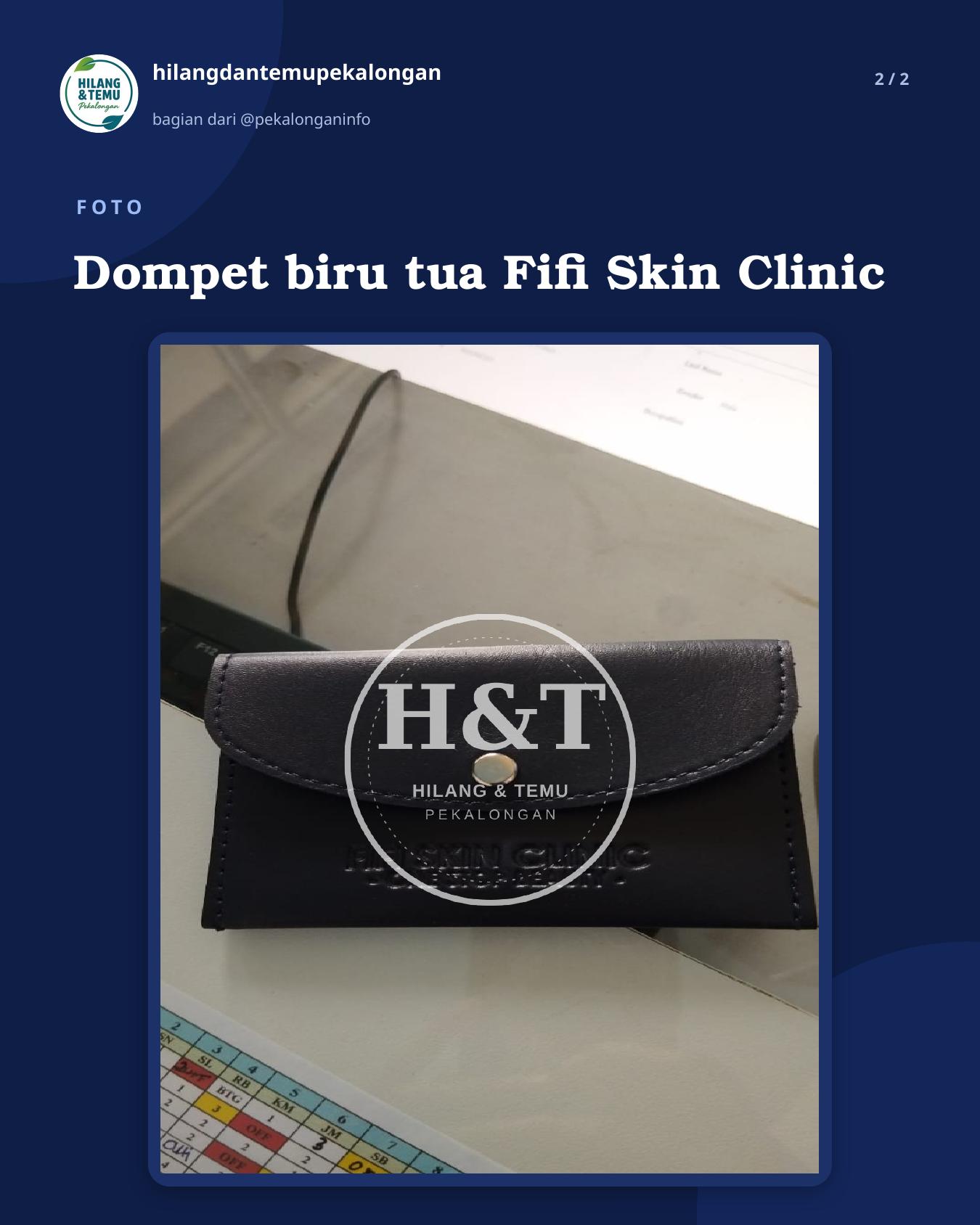 Slide 2 laporan Dompet biru tua Fifi Skin Clinic