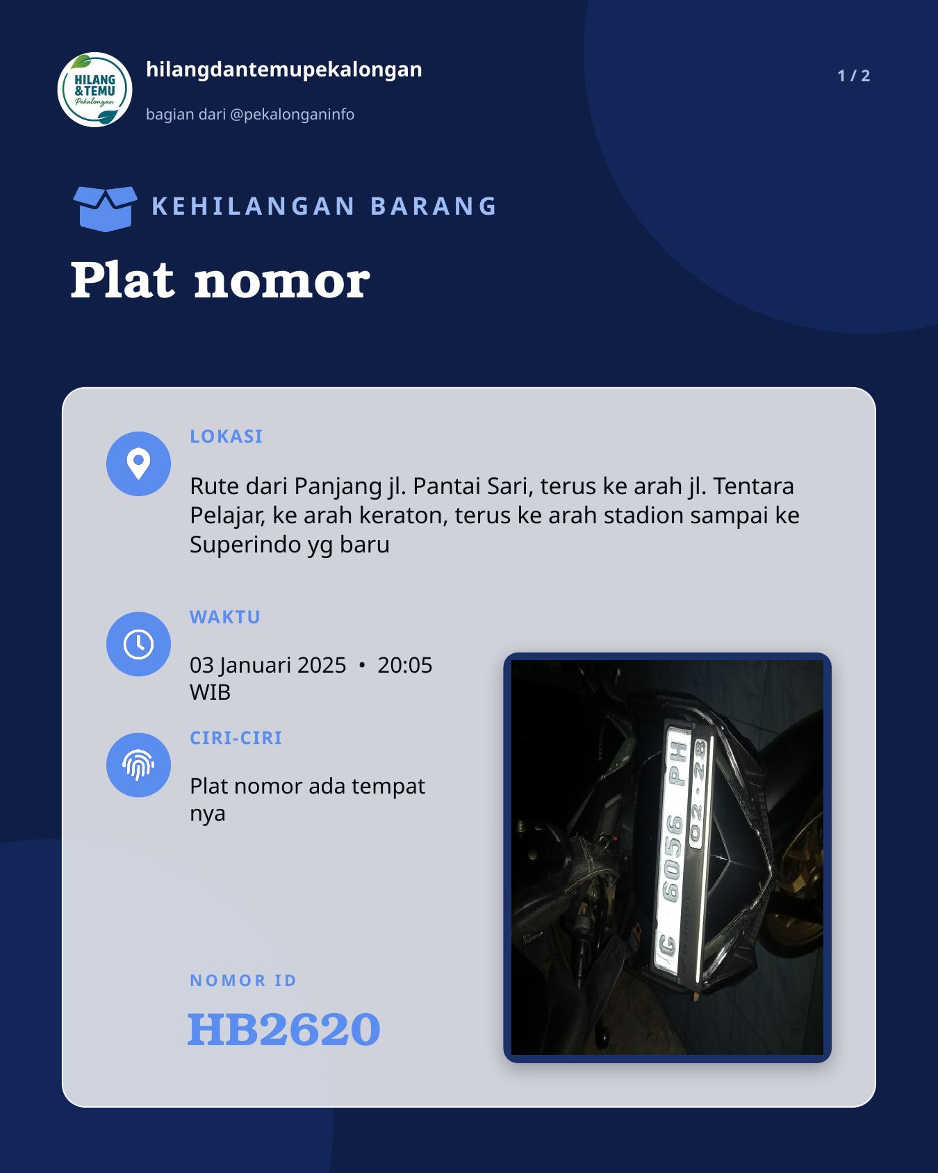 Slide 1 laporan Plat nomor