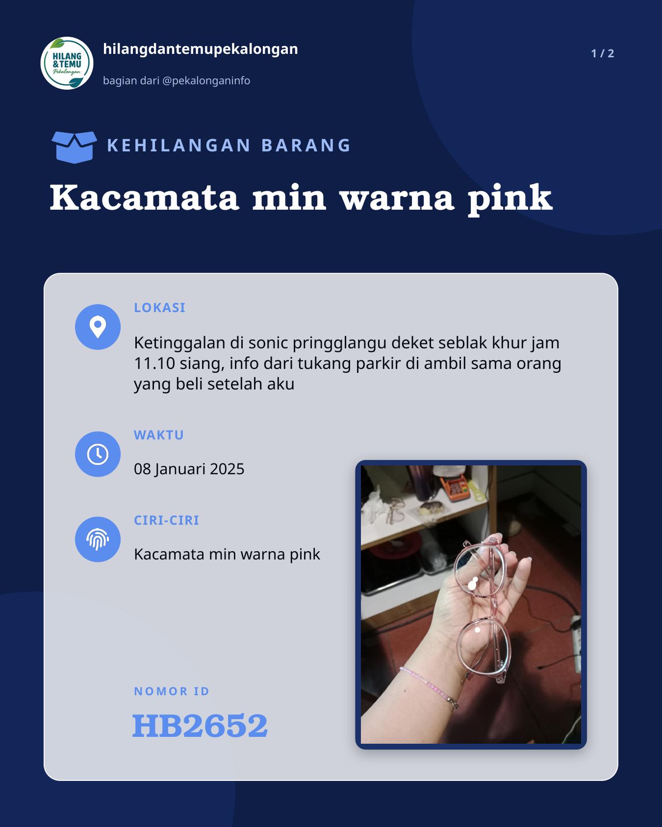 Slide 1 laporan Kacamata min warna pink