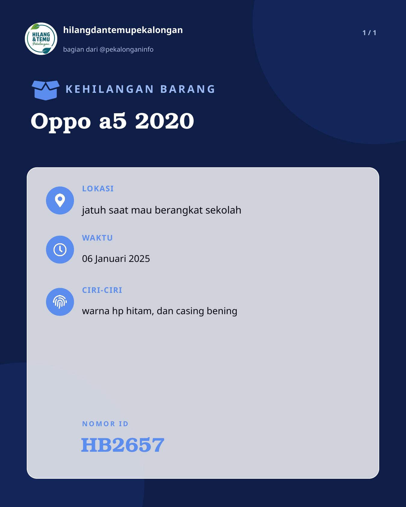 Slide laporan Oppo a5 2020 (HB2657)