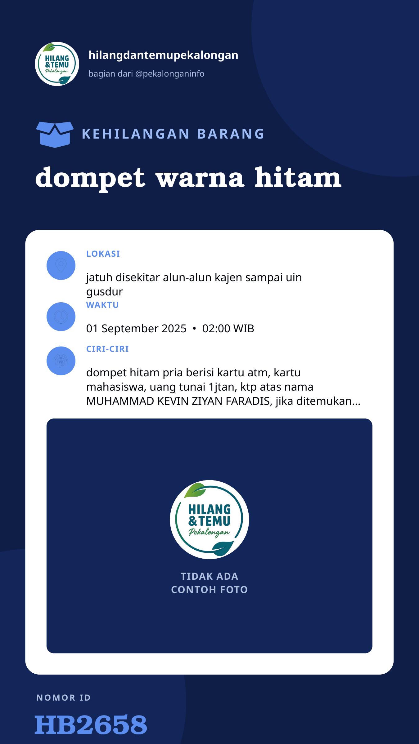 Story 9:16 laporan dompet warna hitam
