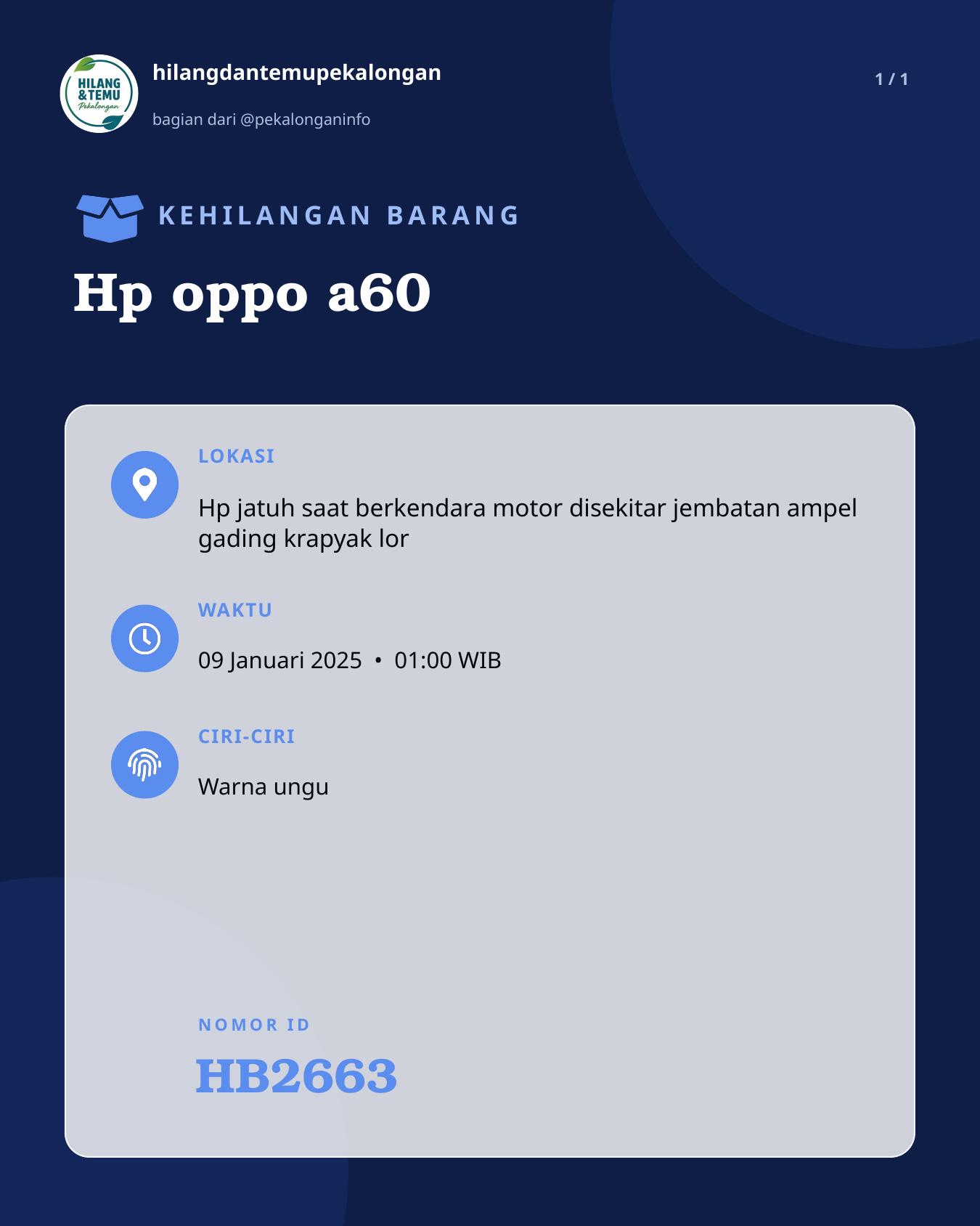 Slide laporan Hp oppo a60 (HB2663)
