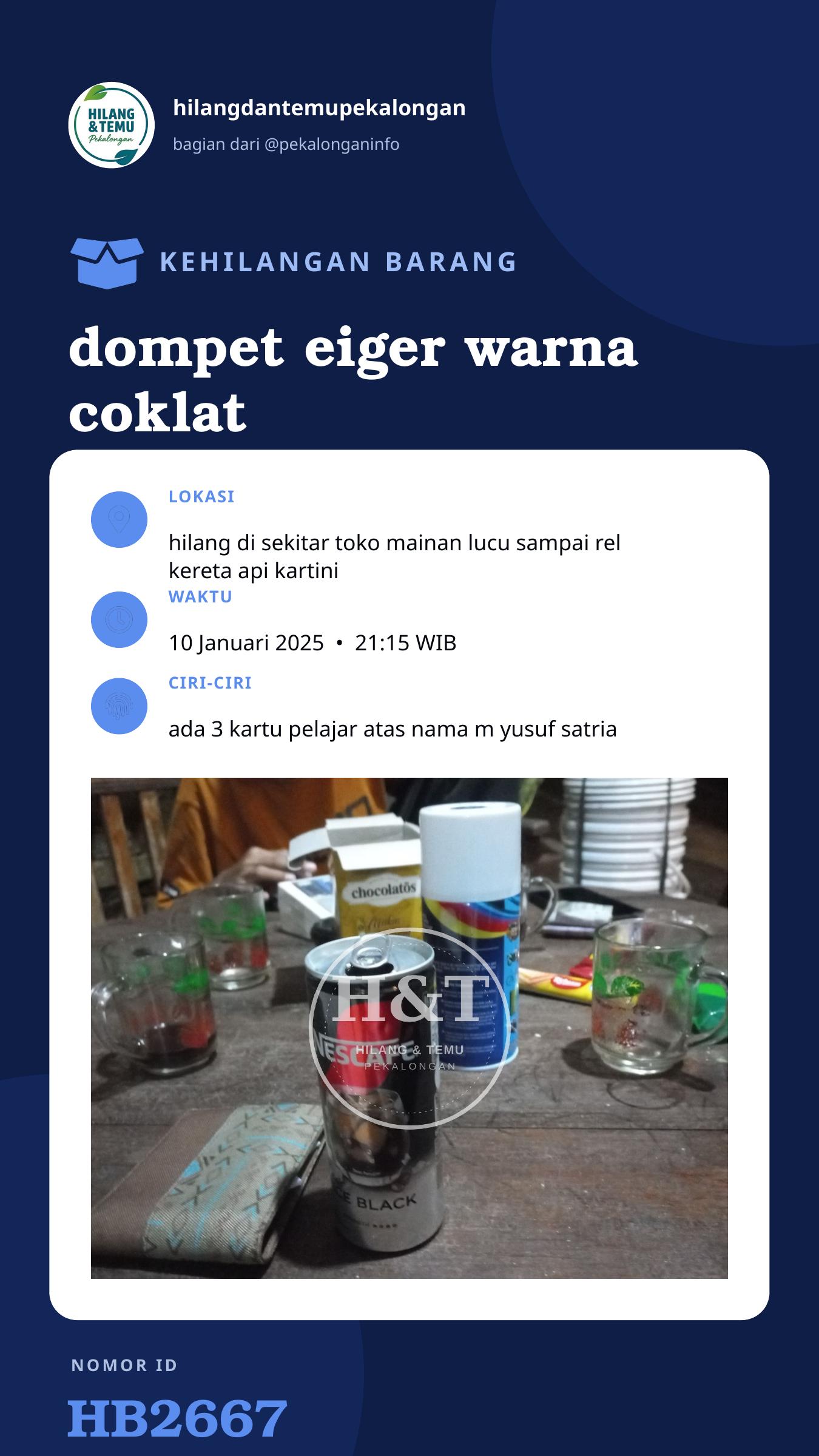 Story 9:16 laporan dompet eiger warna coklat