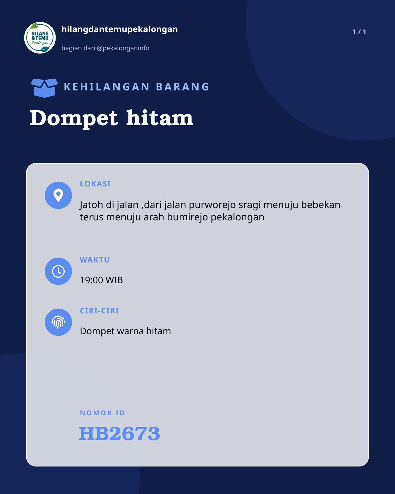 Slide laporan Dompet hitam (HB2673)