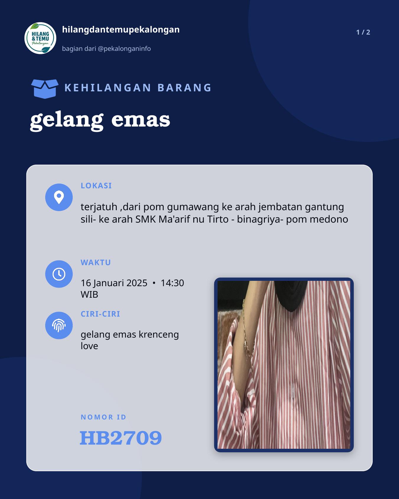 Slide 1 laporan gelang emas