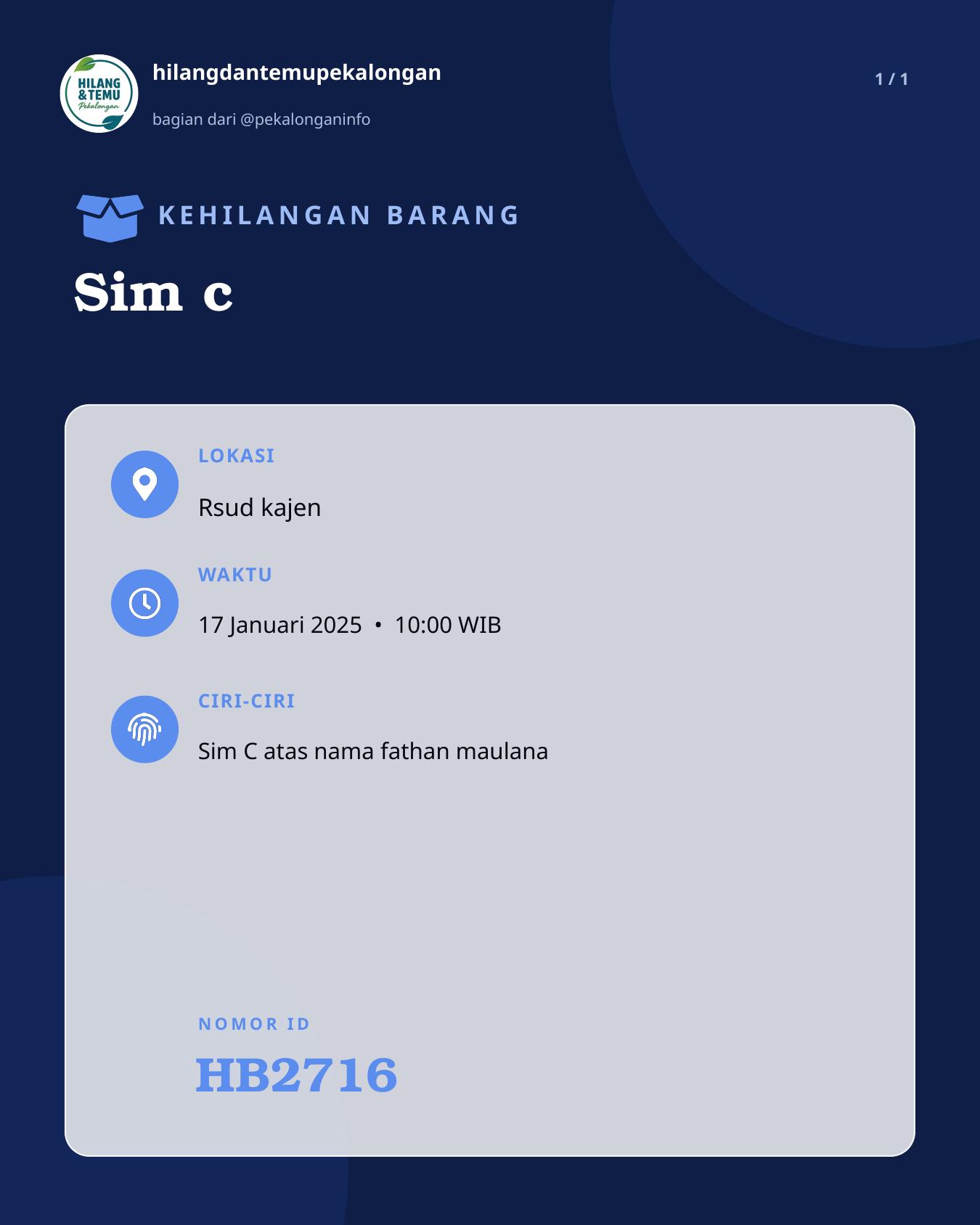 Slide laporan Sim c (HB2716)