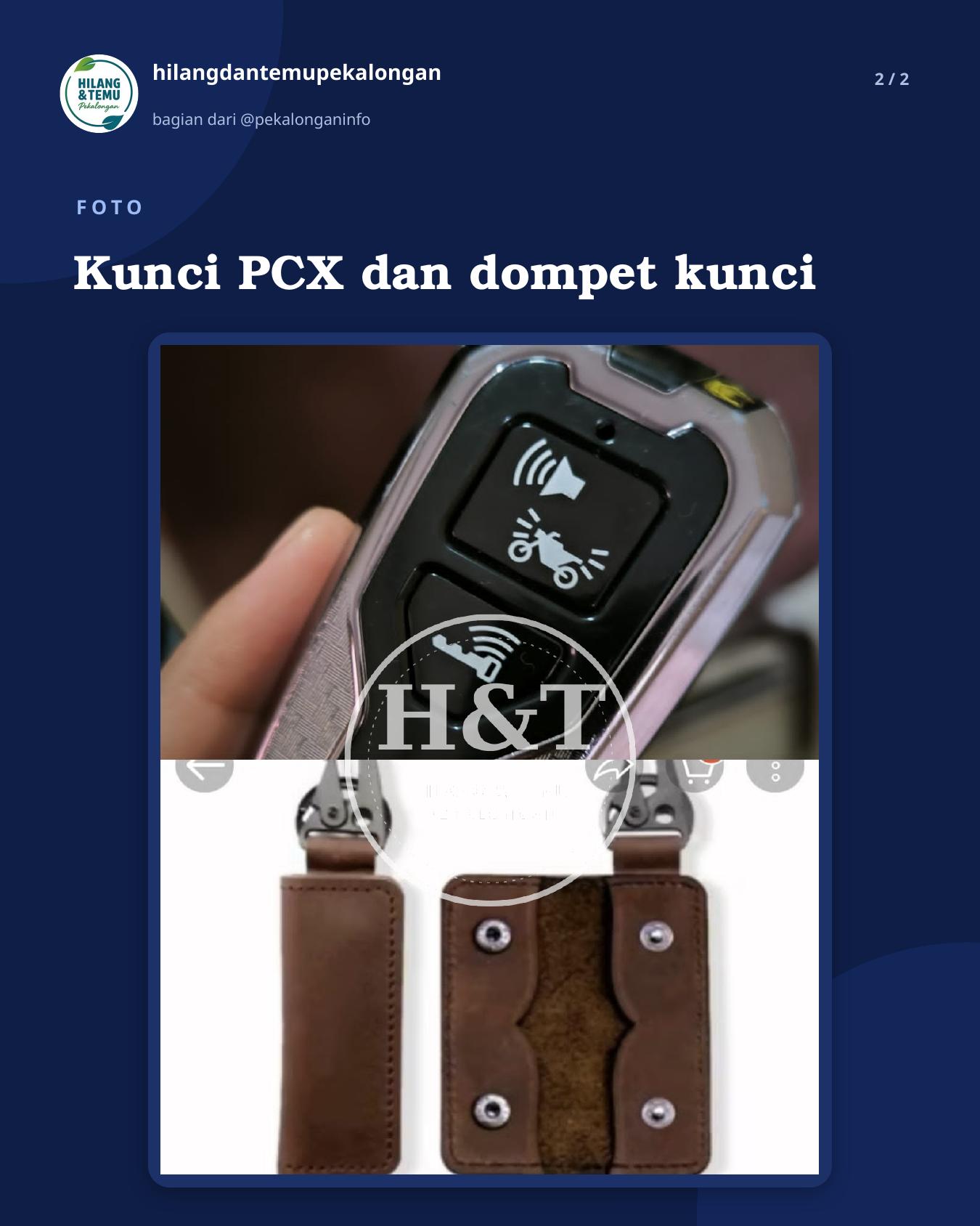 Slide 2 laporan Kunci PCX dan dompet kunci