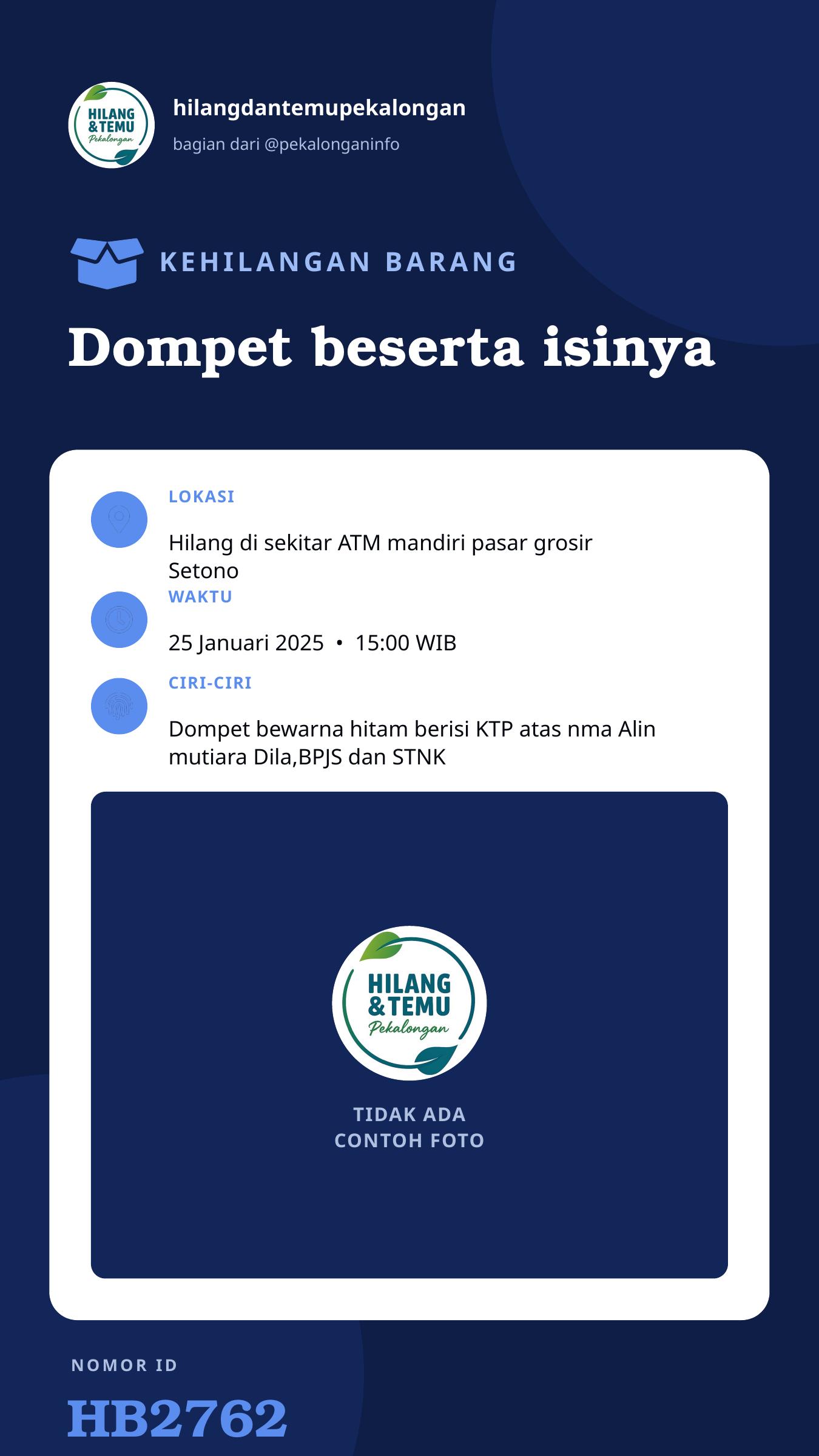 Story 9:16 laporan Dompet beserta isinya