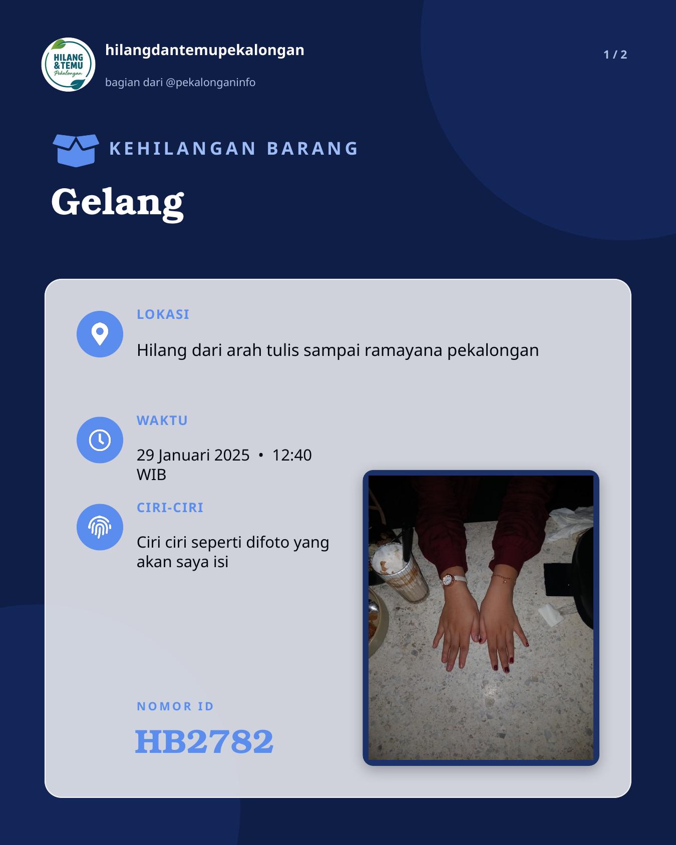 Slide 1 laporan Gelang