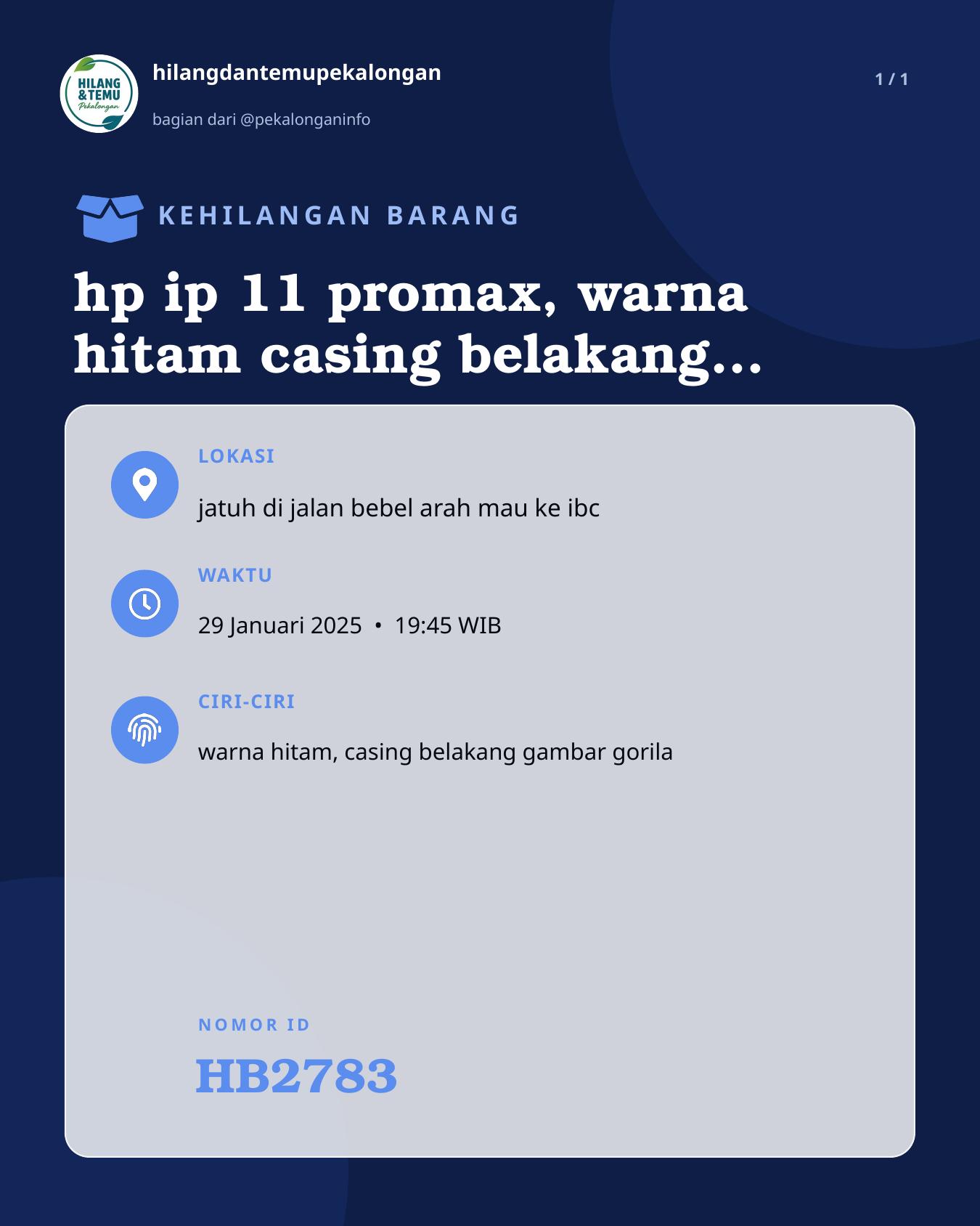 Slide laporan hp ip 11 promax, warna hitam casing belakang gorila (HB2783)