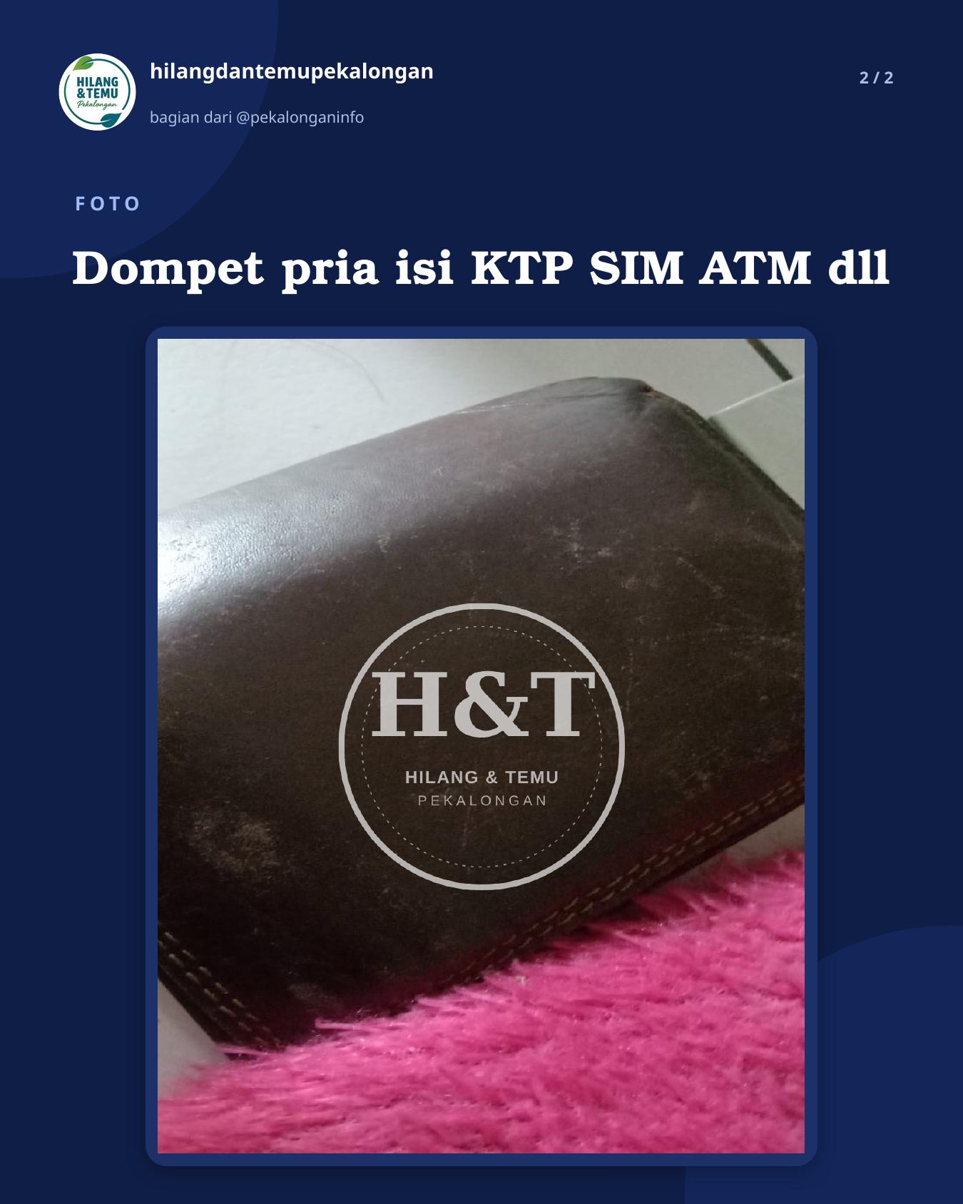 Slide 2 laporan Dompet pria isi KTP SIM ATM dll