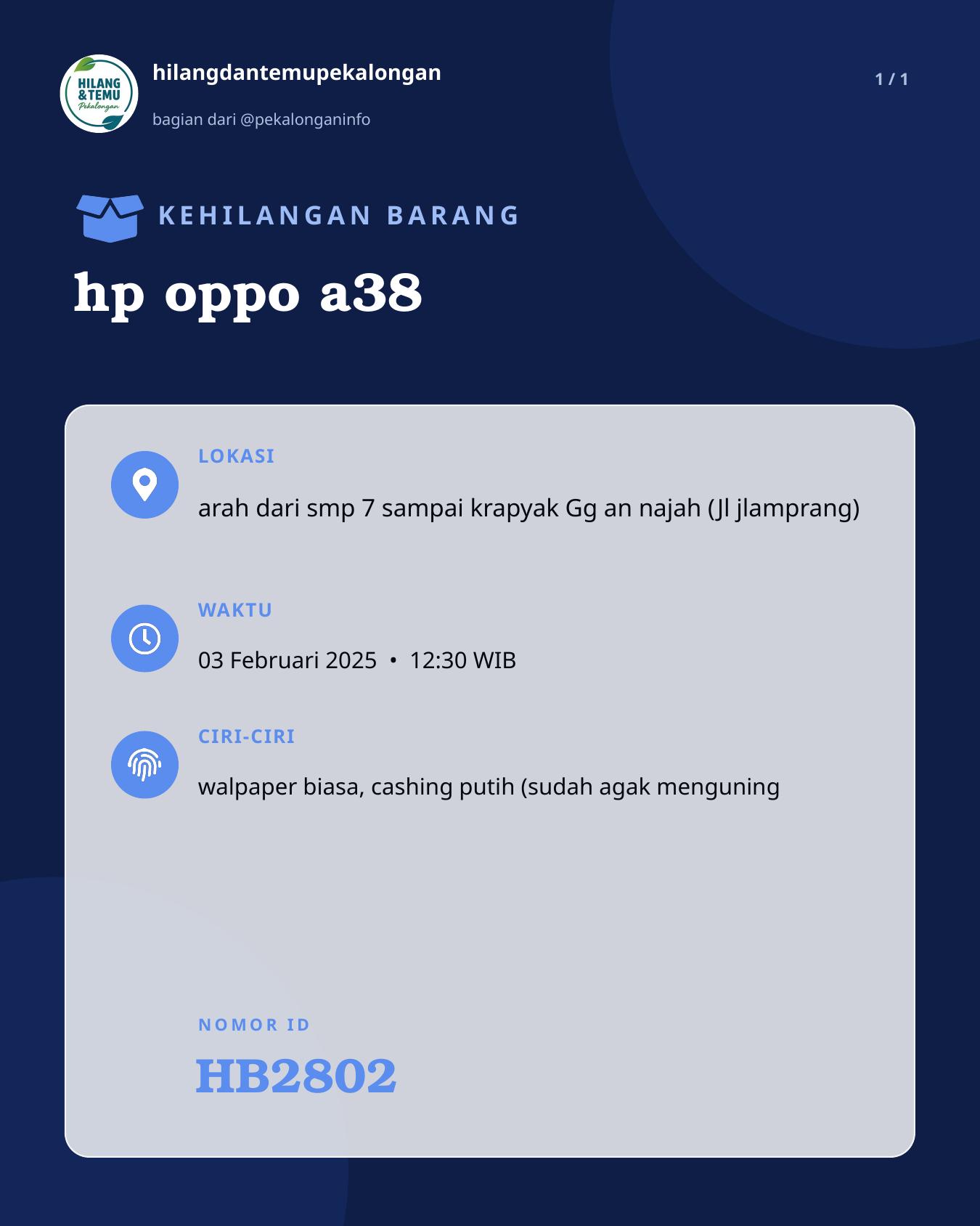 Slide laporan hp oppo a38 (HB2802)