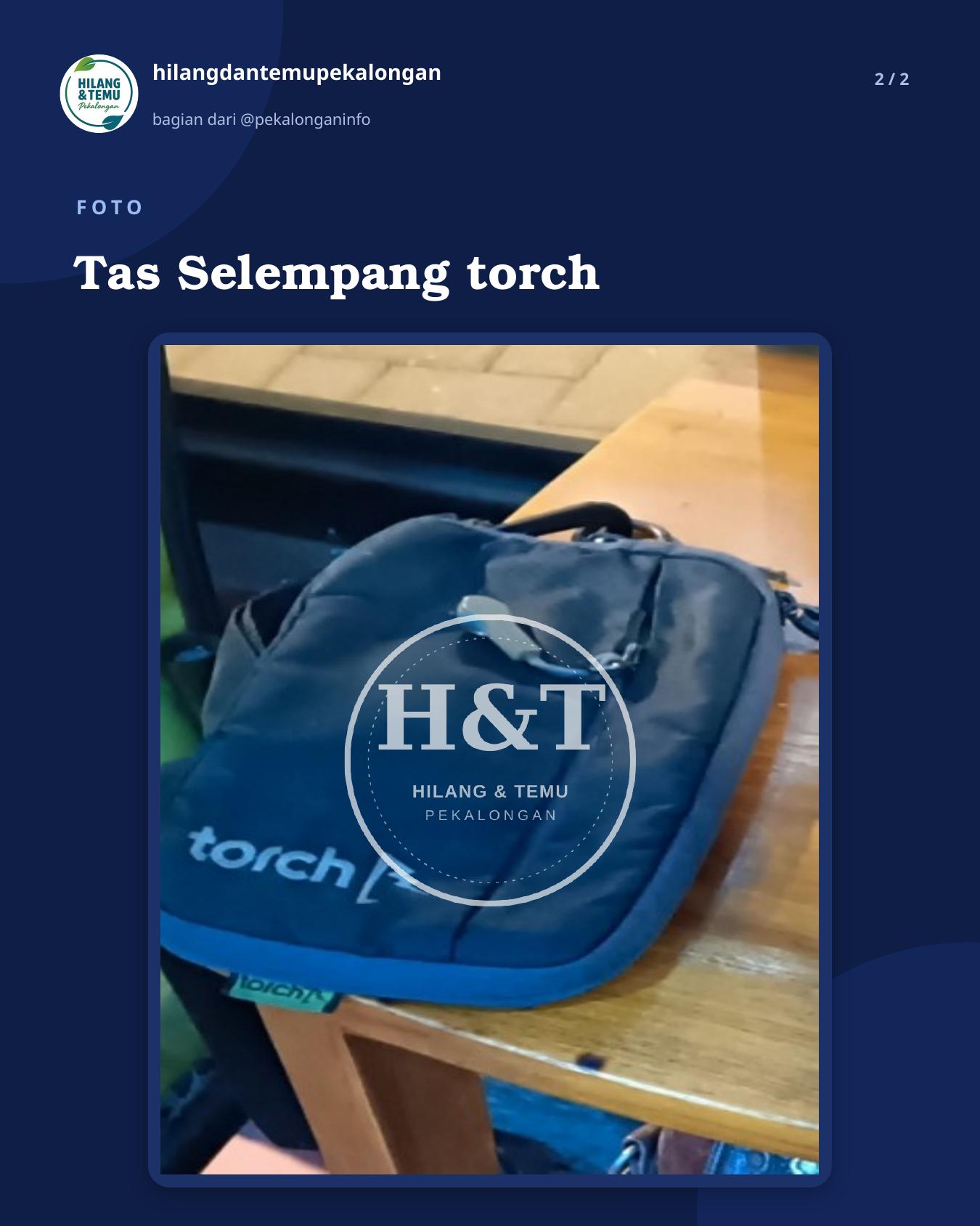 Slide 2 laporan Tas Selempang torch