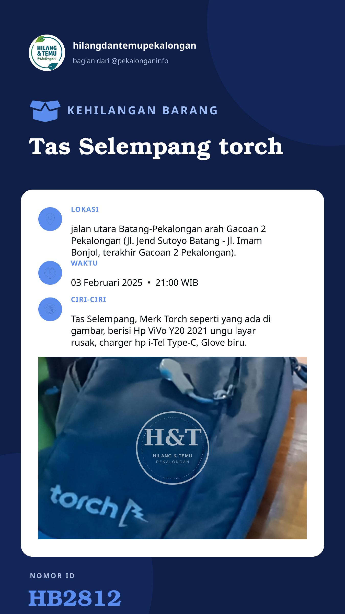 Story 9:16 laporan Tas Selempang torch