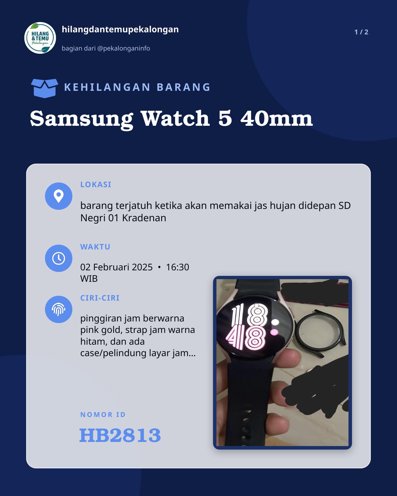 Slide 1 laporan Samsung Watch 5 40mm