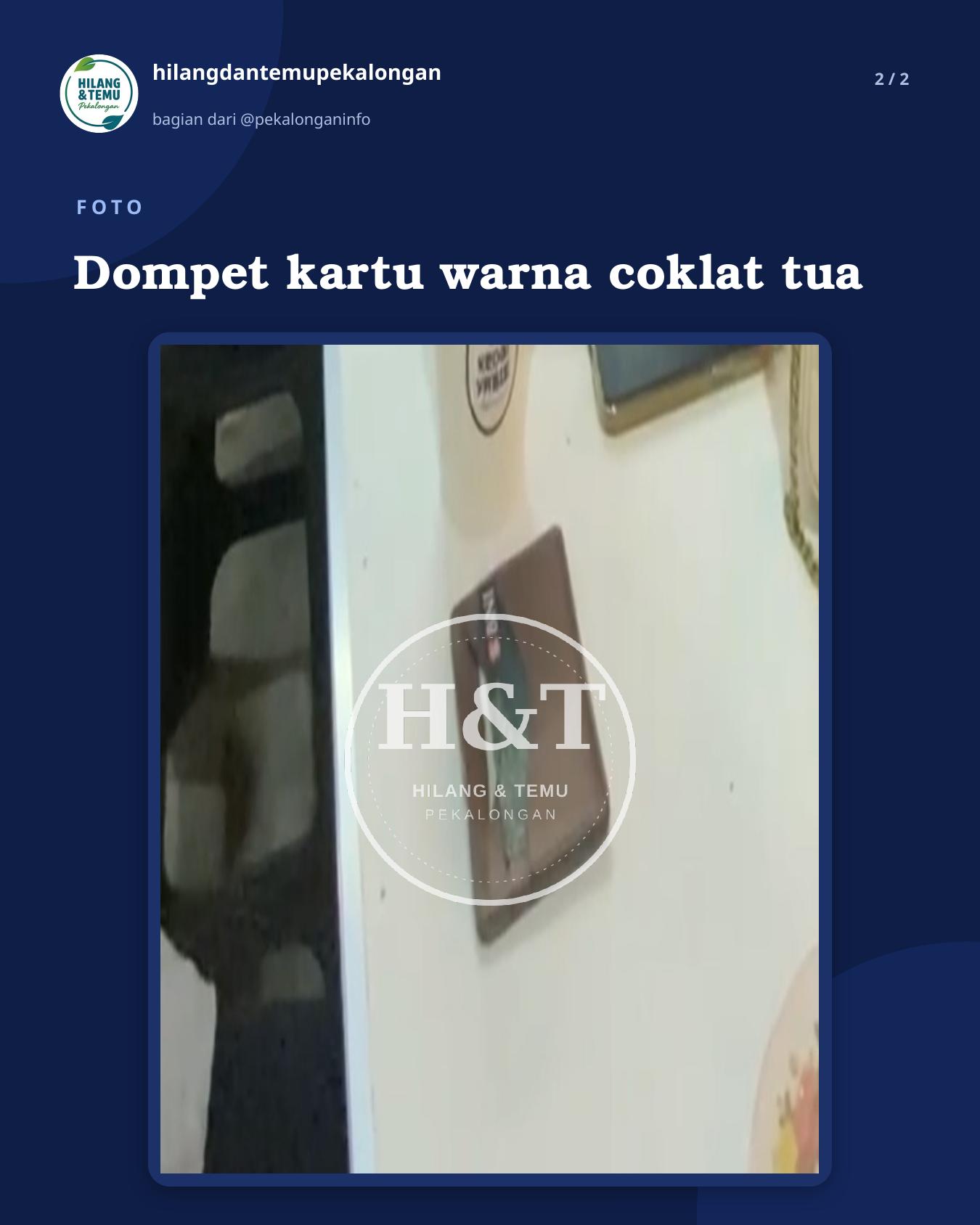 Slide 2 laporan Dompet kartu warna coklat tua