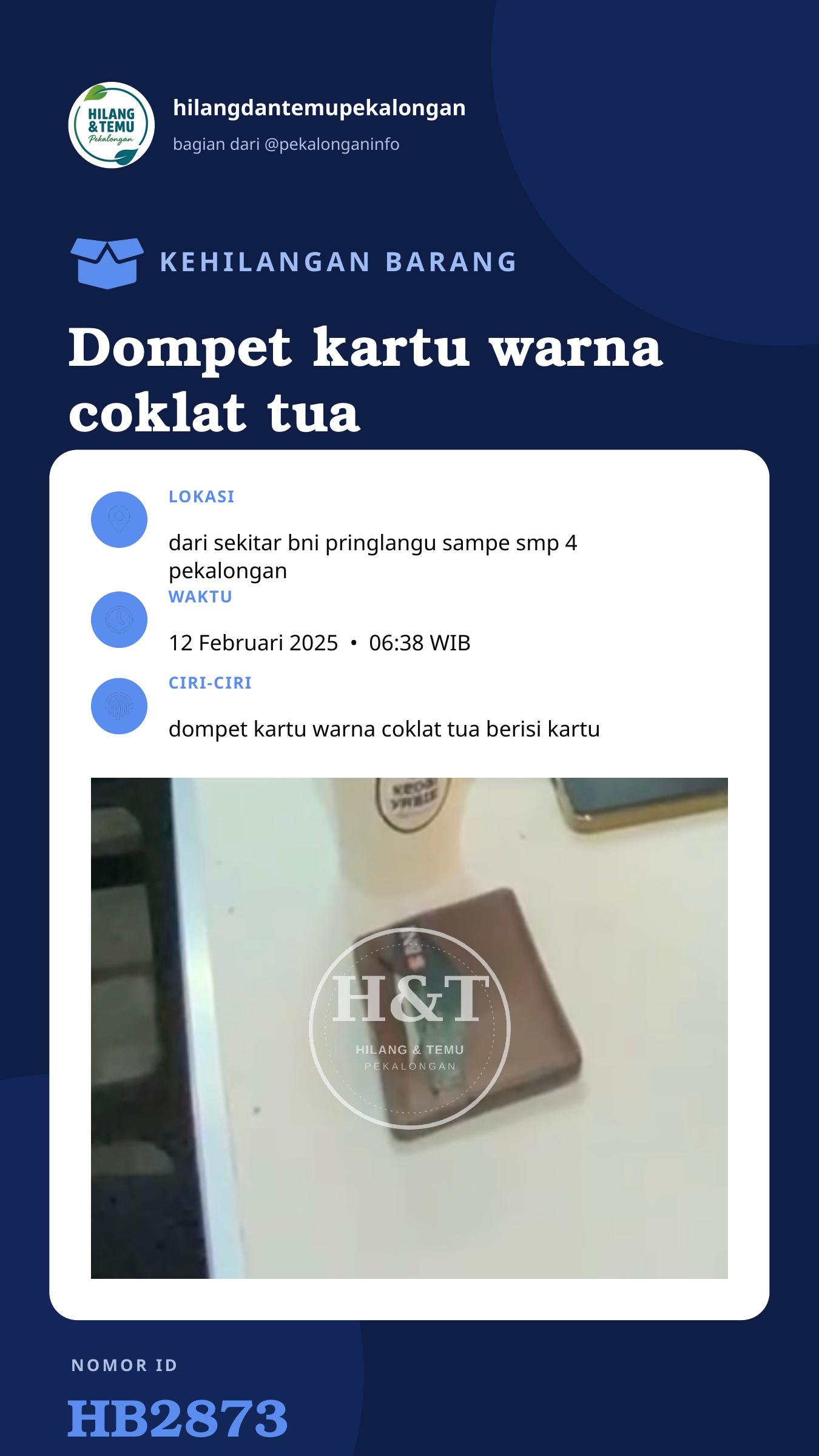 Story 9:16 laporan Dompet kartu warna coklat tua