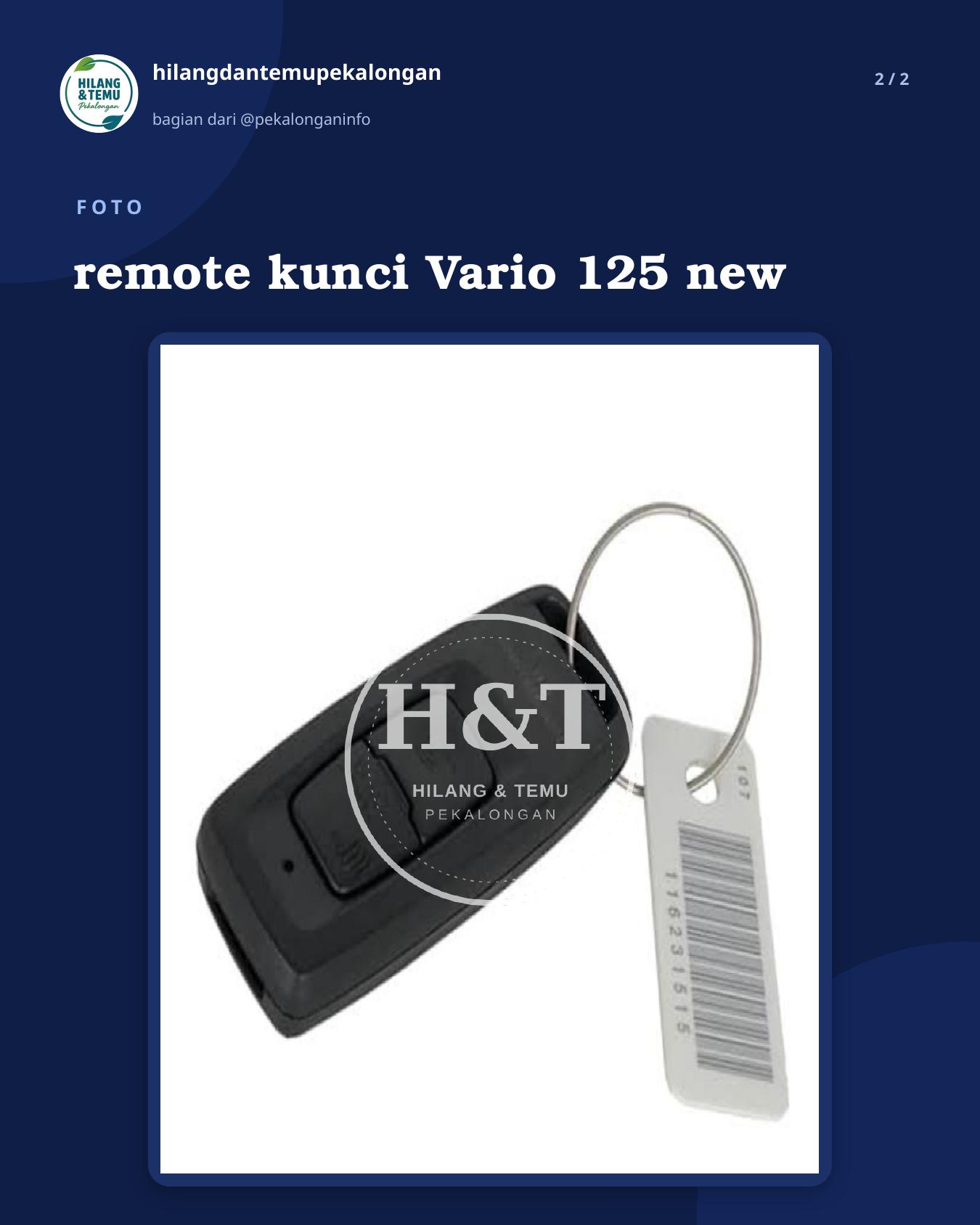 Slide 2 laporan remote kunci Vario 125 new