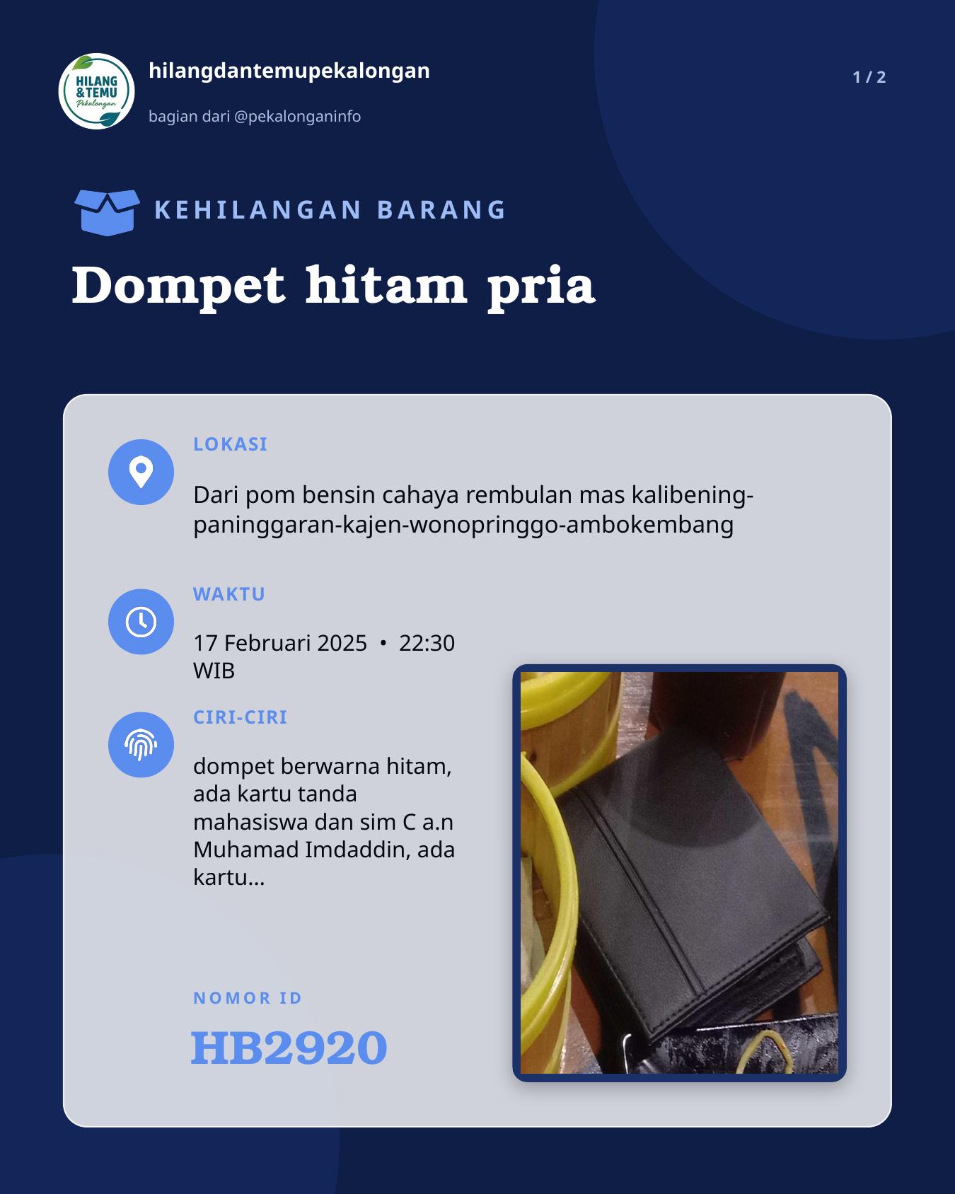 Slide 1 laporan Dompet hitam pria