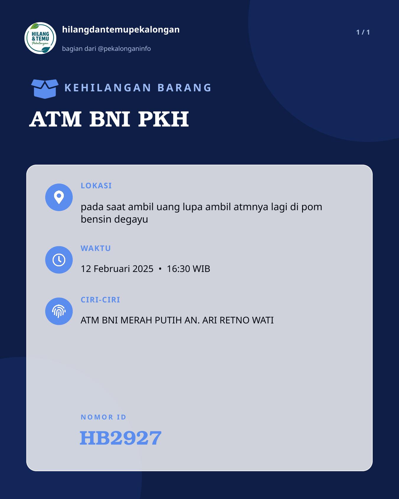 Slide laporan ATM BNI PKH (HB2927)