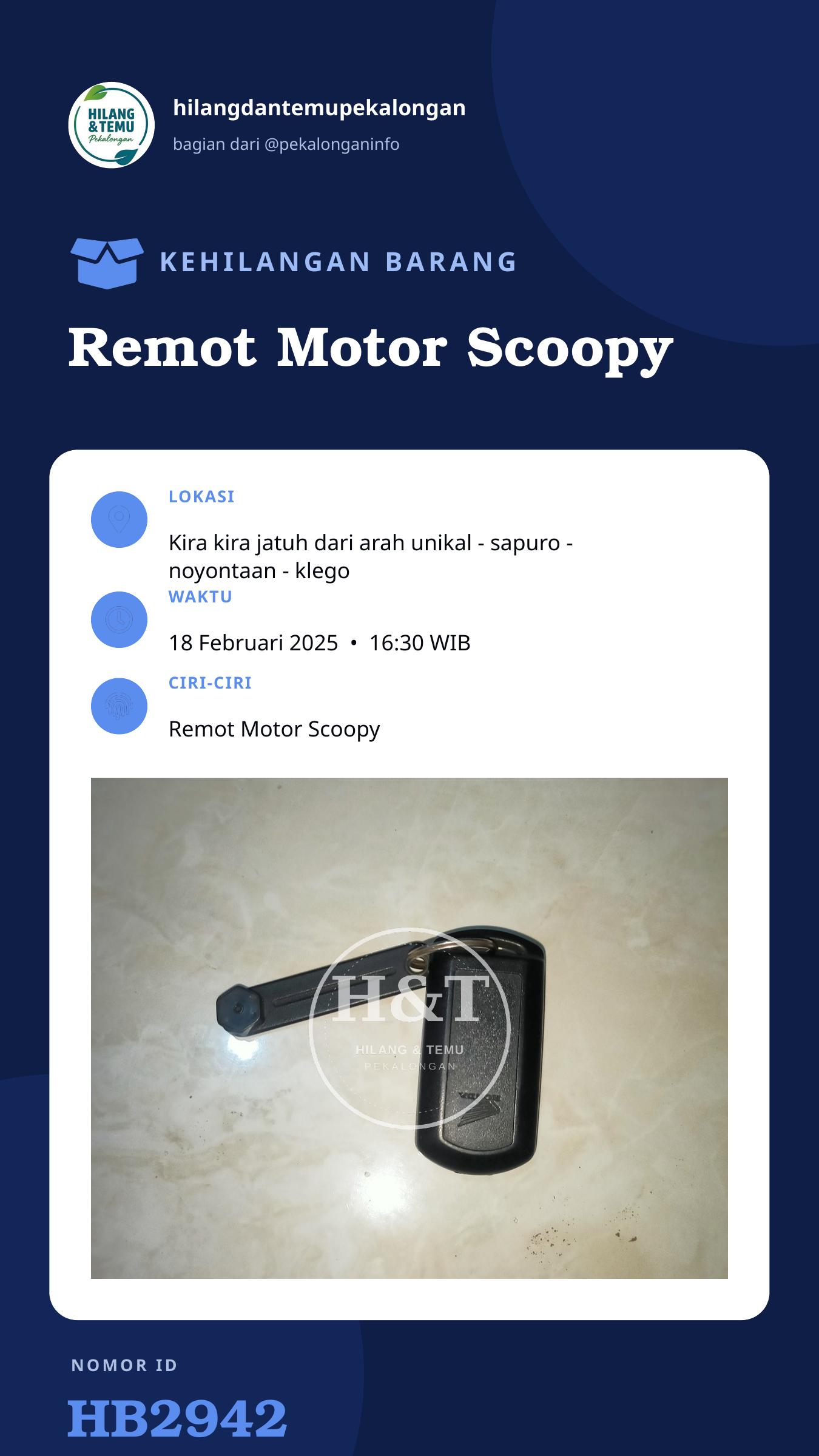 Story 9:16 laporan Remot Motor Scoopy
